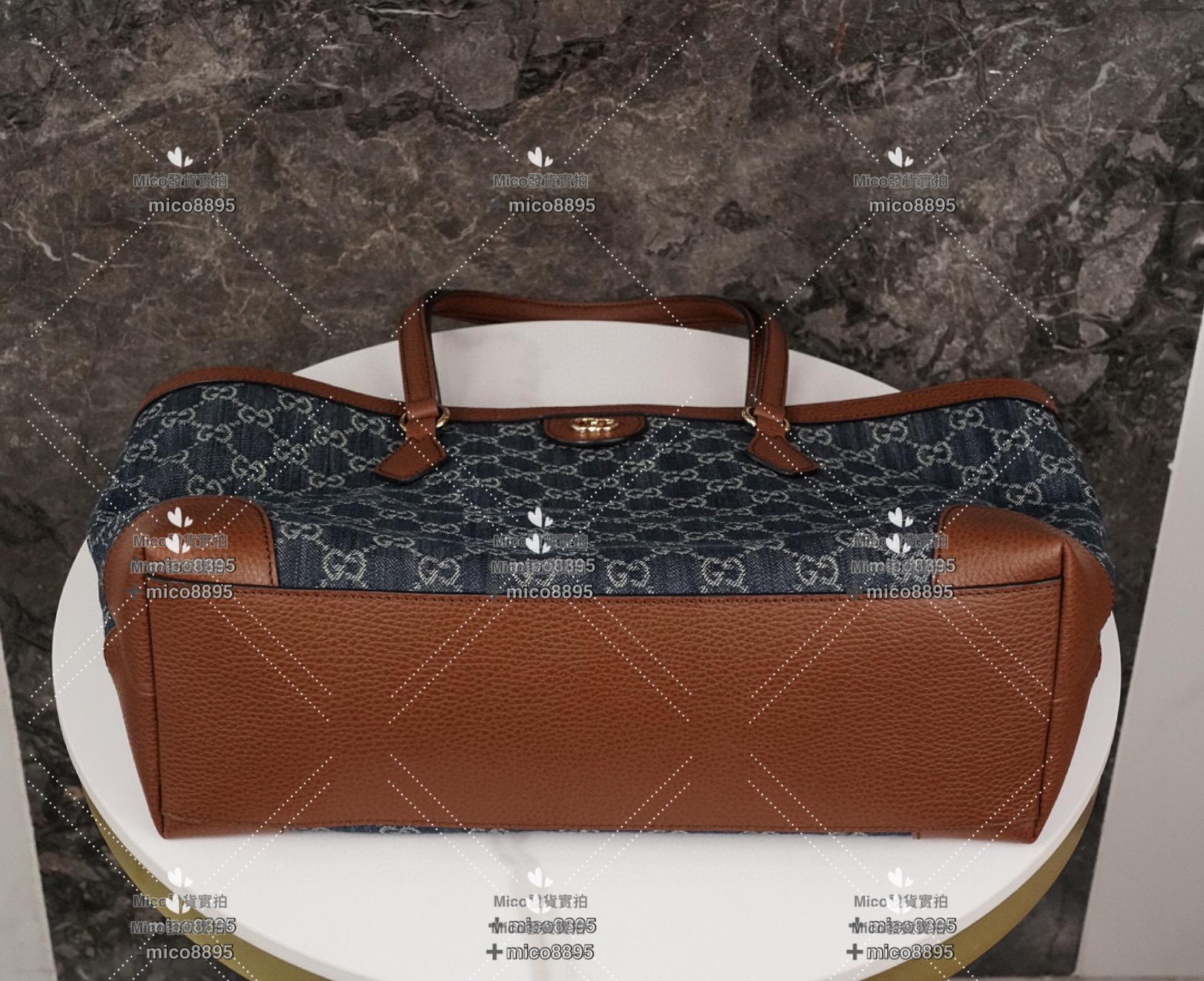 Gucci 𝐆𝐆 丹寧系列 𝐎𝐩𝐡𝐢𝐝𝐢𝐚中號 托特包 通勤包