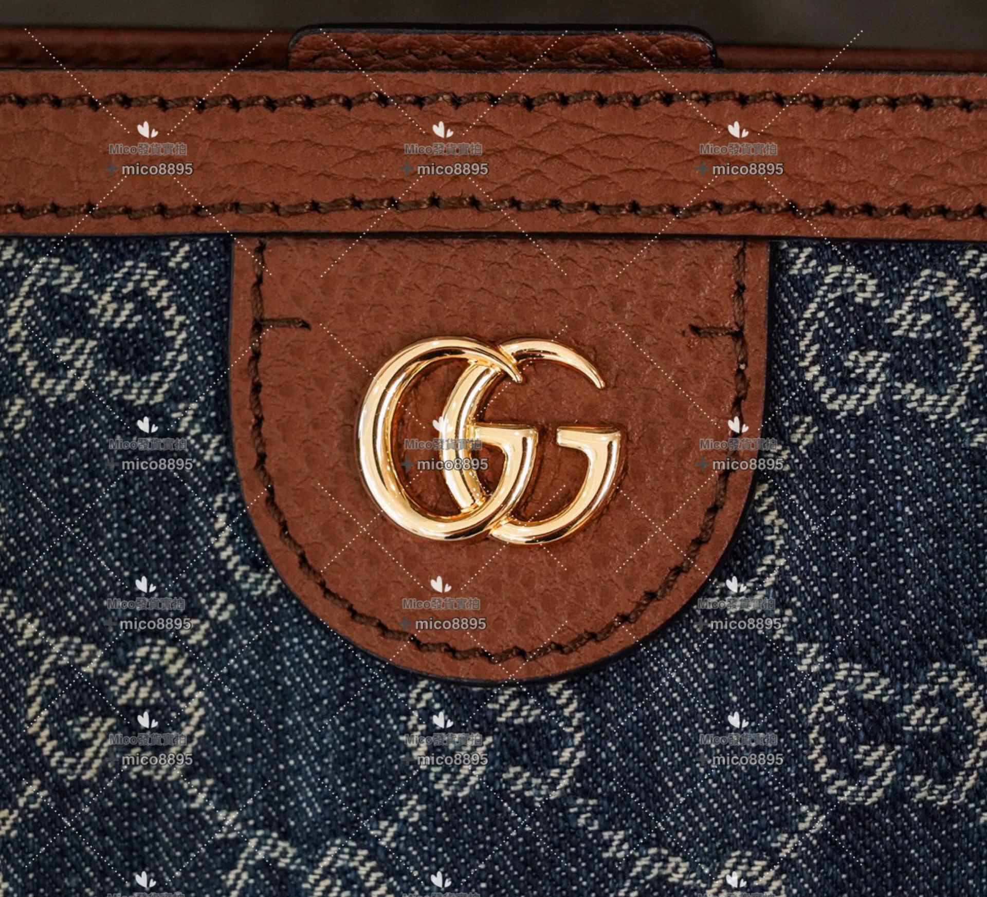 Gucci 𝐆𝐆 丹寧系列 𝐎𝐩𝐡𝐢𝐝𝐢𝐚中號 托特包 通勤包