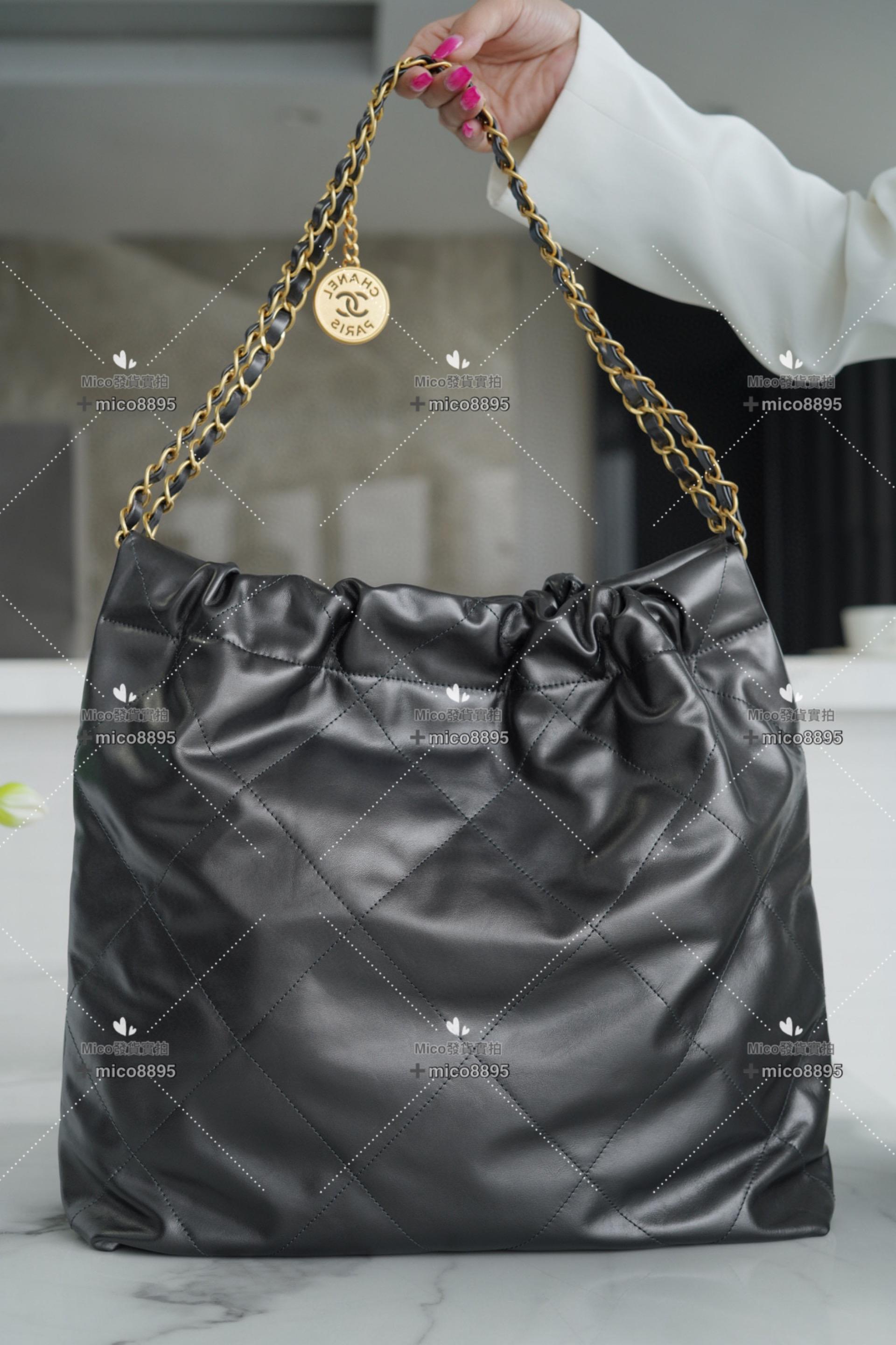 金屬灰色 中號 22Bag 𝗖𝗛𝗔𝗡𝗘𝗟 𝟐𝟐𝗣春夏新款 𝟐𝟐手袋