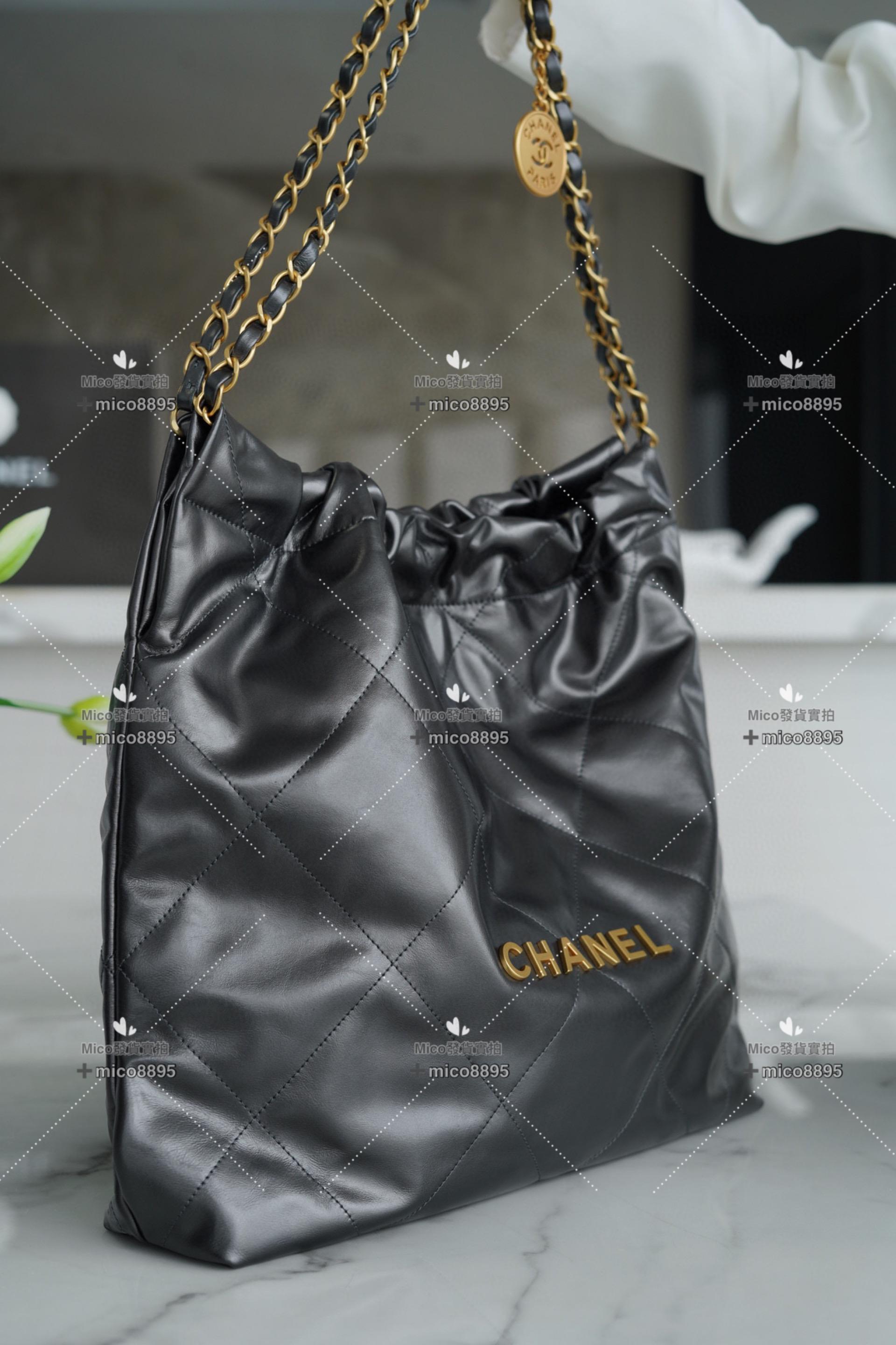 金屬灰色 中號 22Bag 𝗖𝗛𝗔𝗡𝗘𝗟 𝟐𝟐𝗣春夏新款 𝟐𝟐手袋