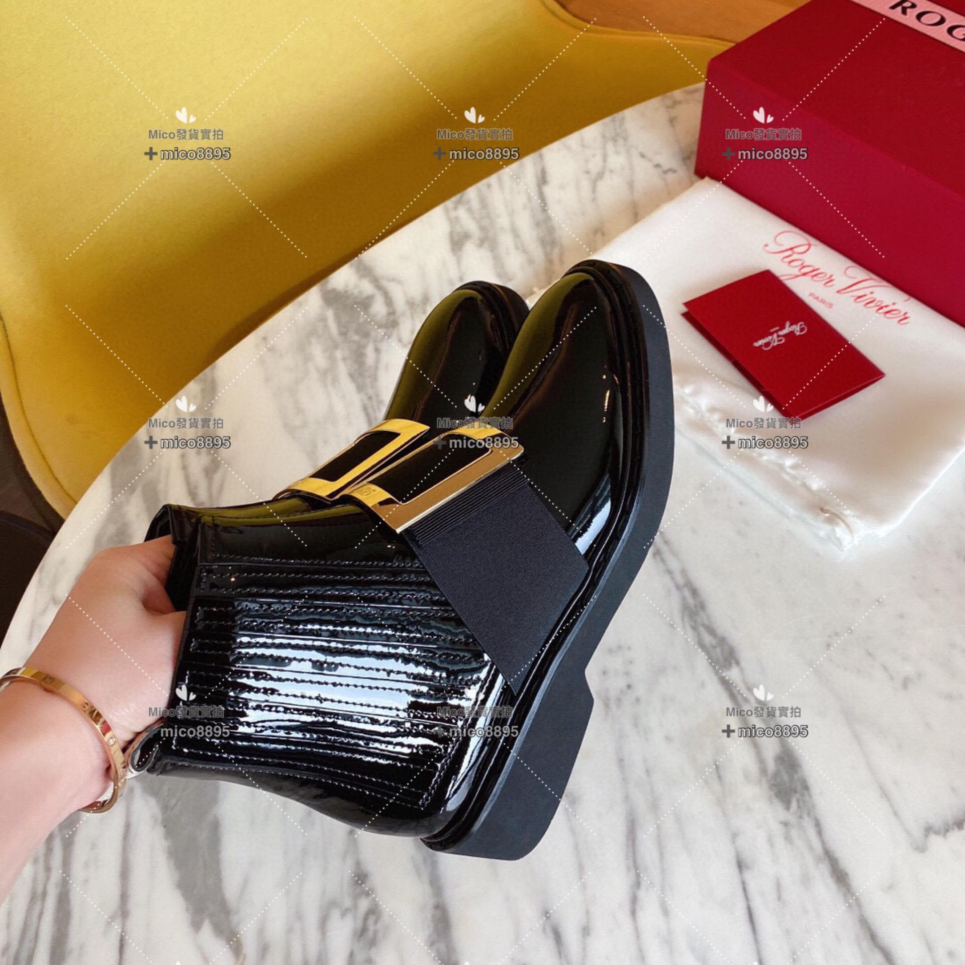 Roger vivier 經典方釦切爾西短靴