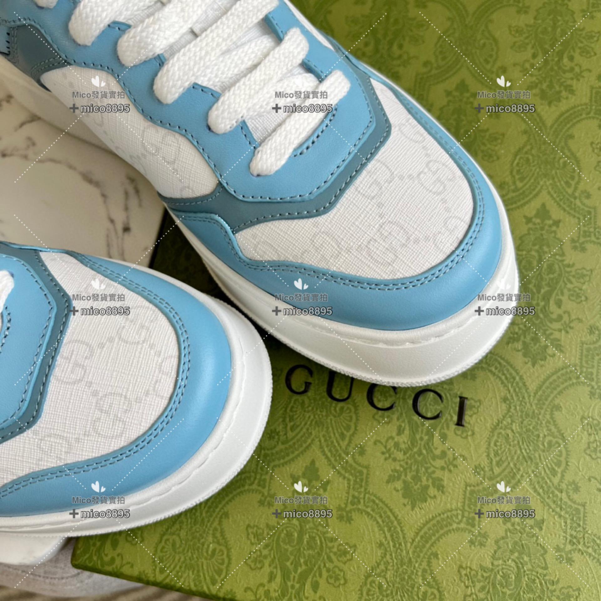 Gucci 天藍色 復古厚底休閒鞋 底厚5cm 35-39