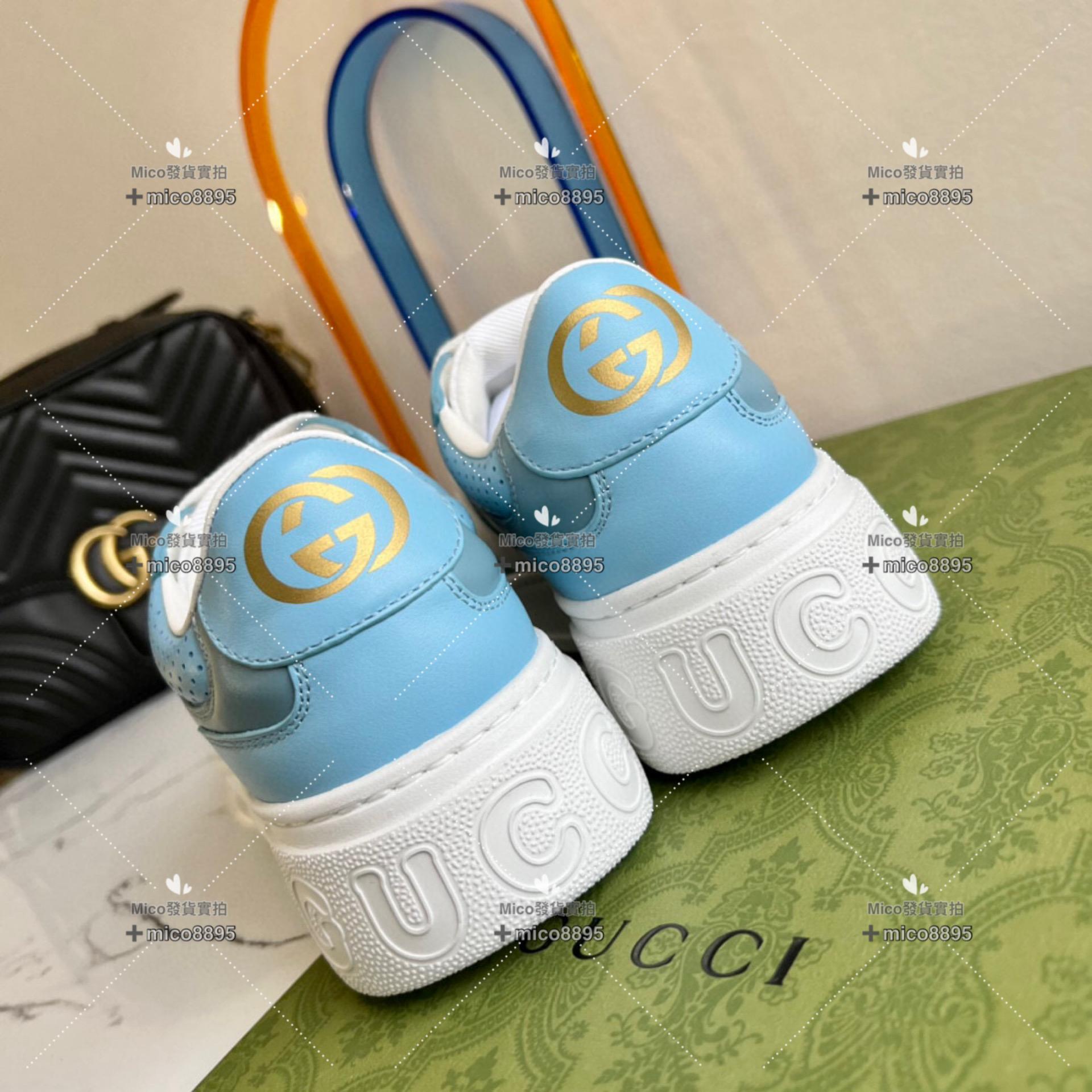 Gucci 天藍色 復古厚底休閒鞋 底厚5cm 35-39