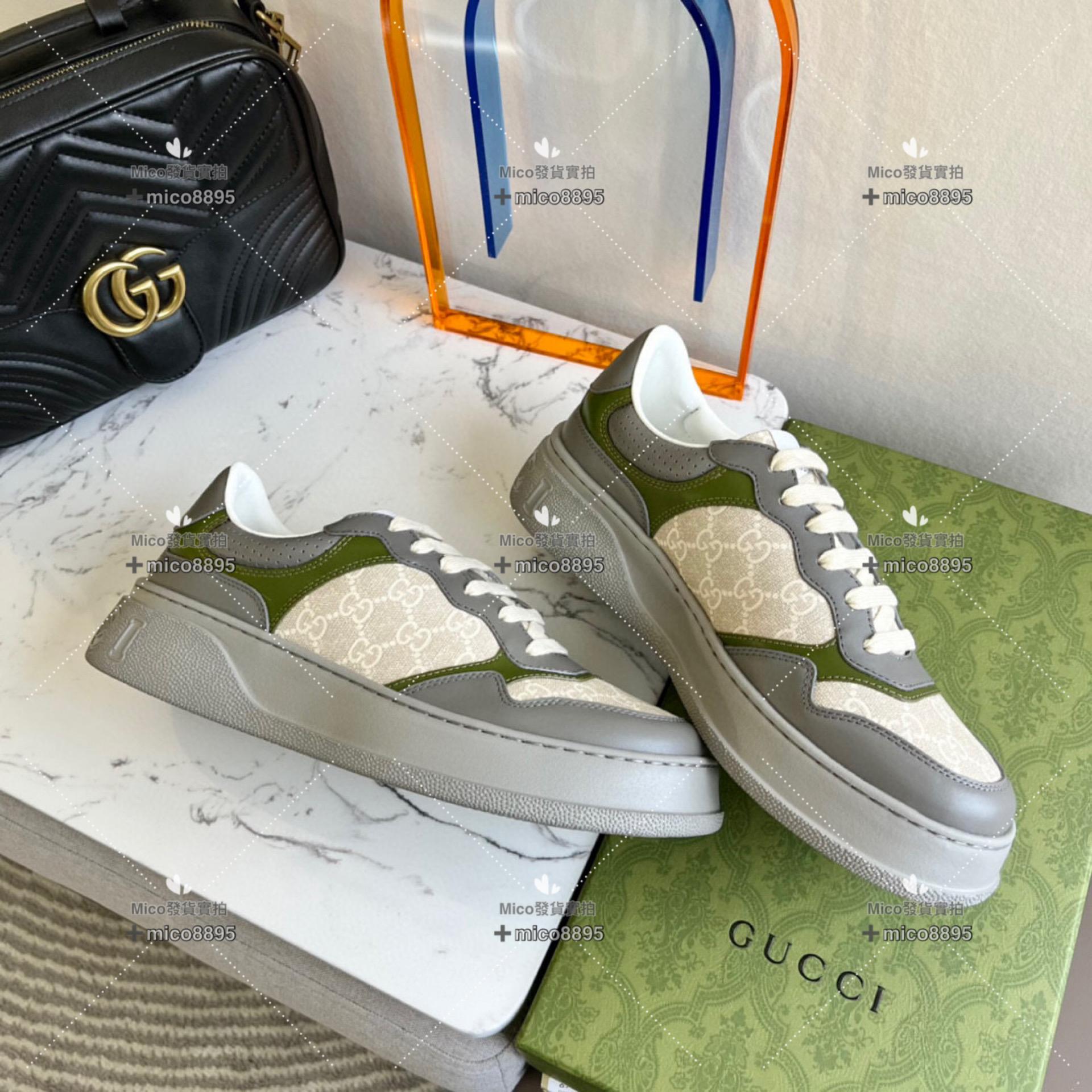 Gucci 深灰色 復古厚底休閒鞋 底厚5cm 35-39