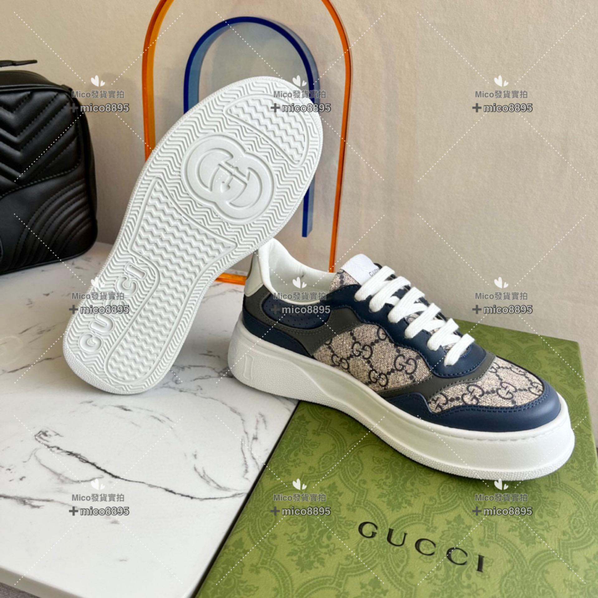 Gucci 深藍色 復古厚底休閒鞋 底厚5cm 35-39