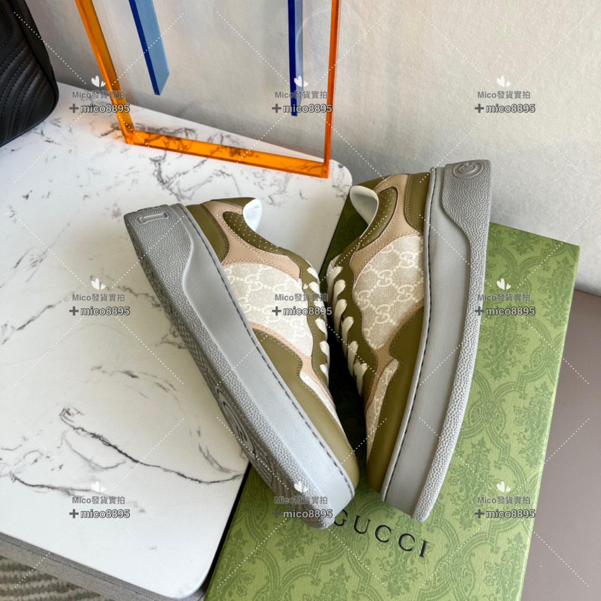 Gucci 軍綠 復古厚底休閒鞋 底厚5cm 35-39