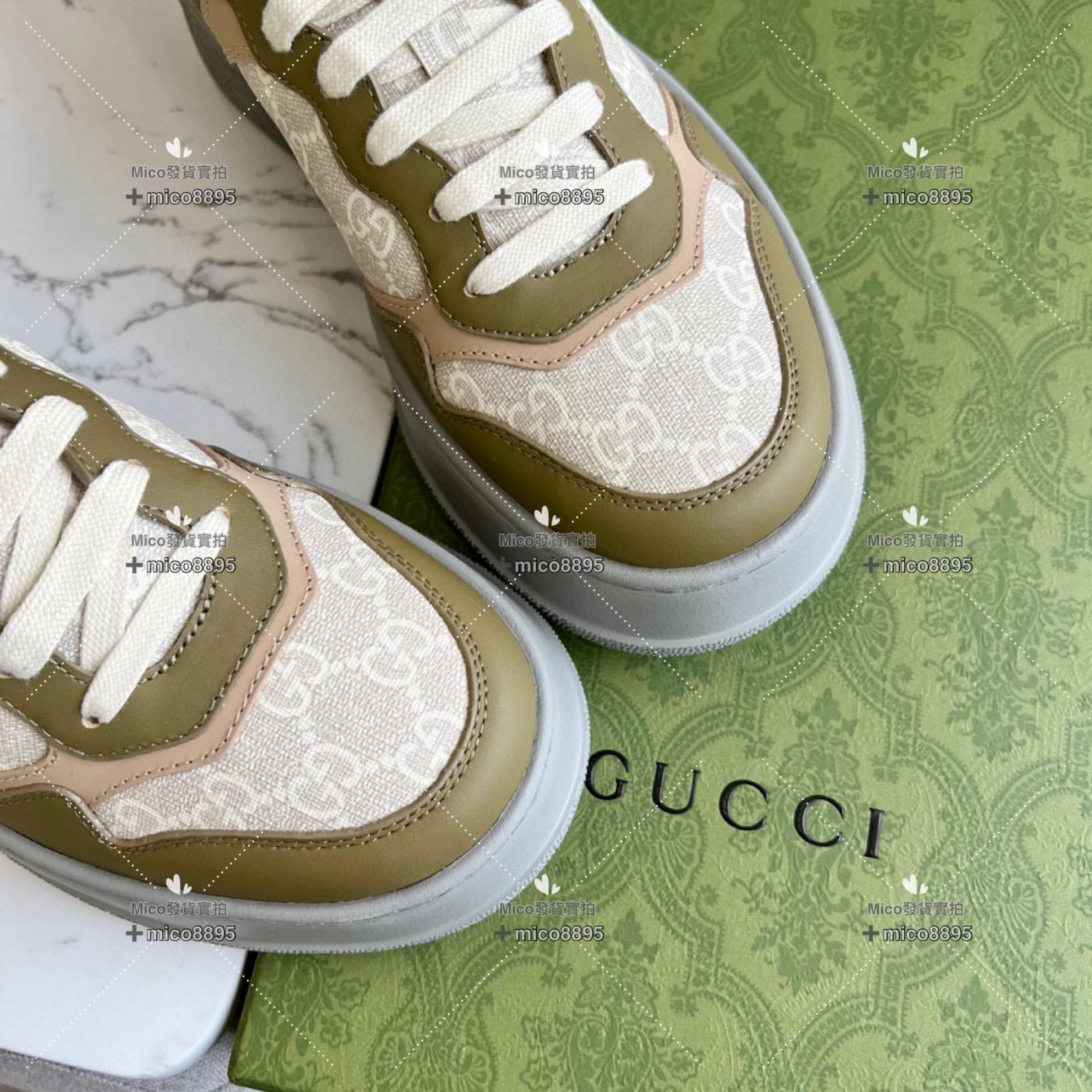 Gucci 軍綠 復古厚底休閒鞋 底厚5cm 35-39