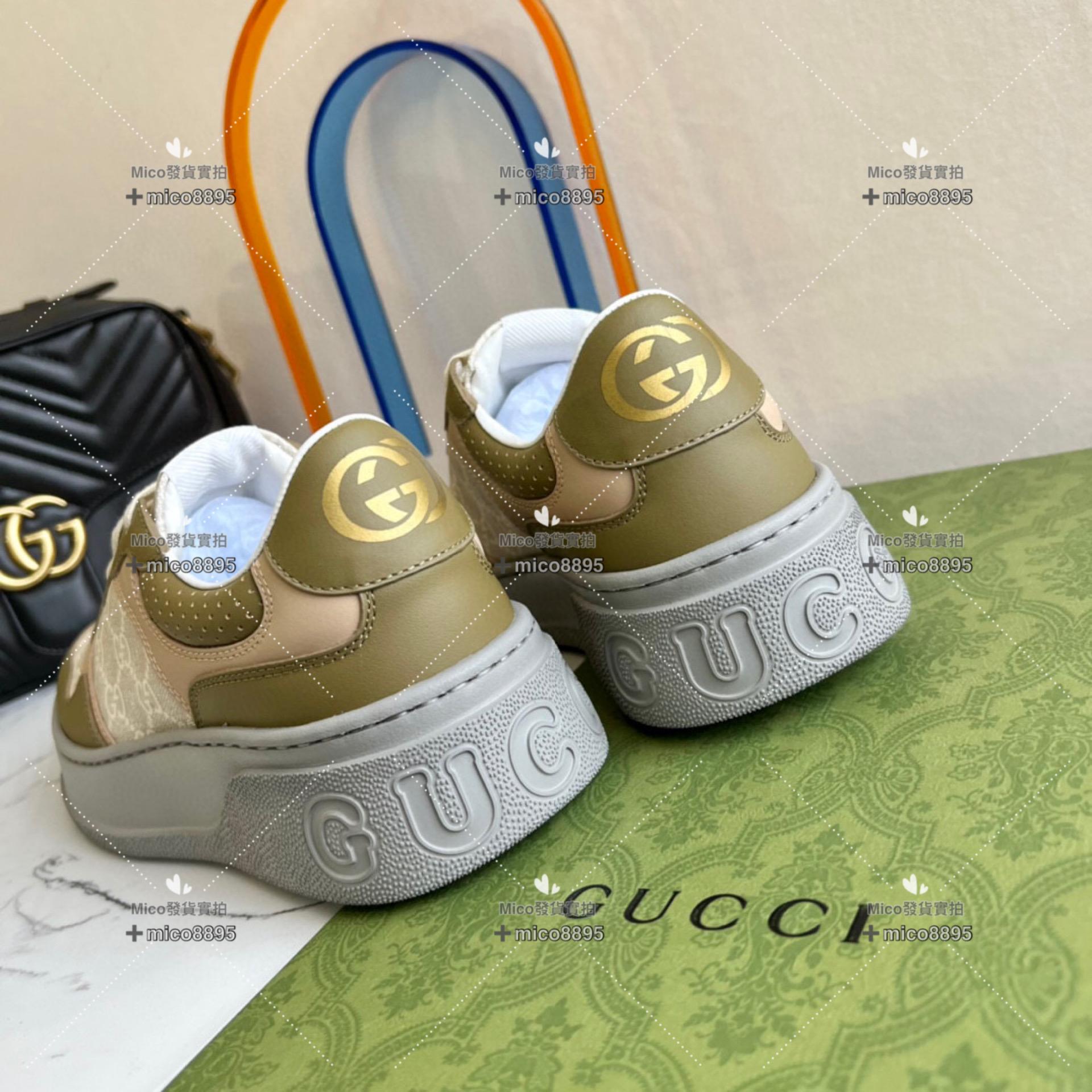 Gucci 軍綠 復古厚底休閒鞋 底厚5cm 35-39