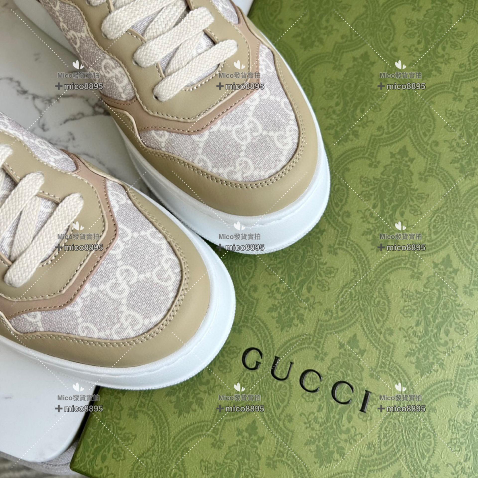 Gucci 卡其色 復古厚底休閒鞋 底厚5cm 35-39