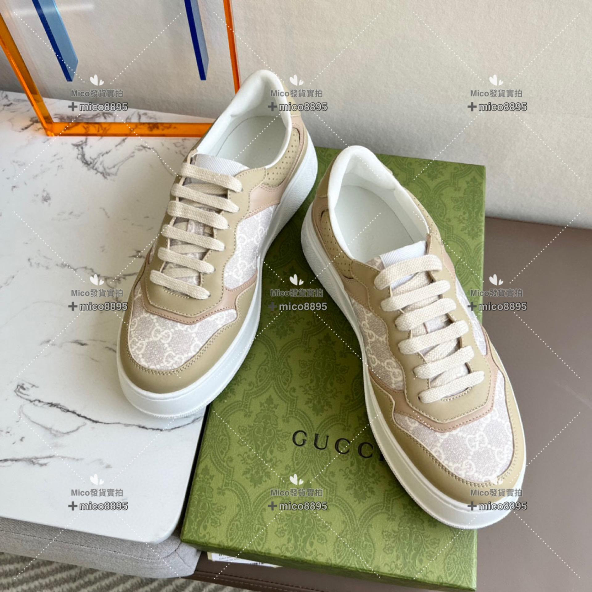 Gucci 卡其色 復古厚底休閒鞋 底厚5cm 35-39