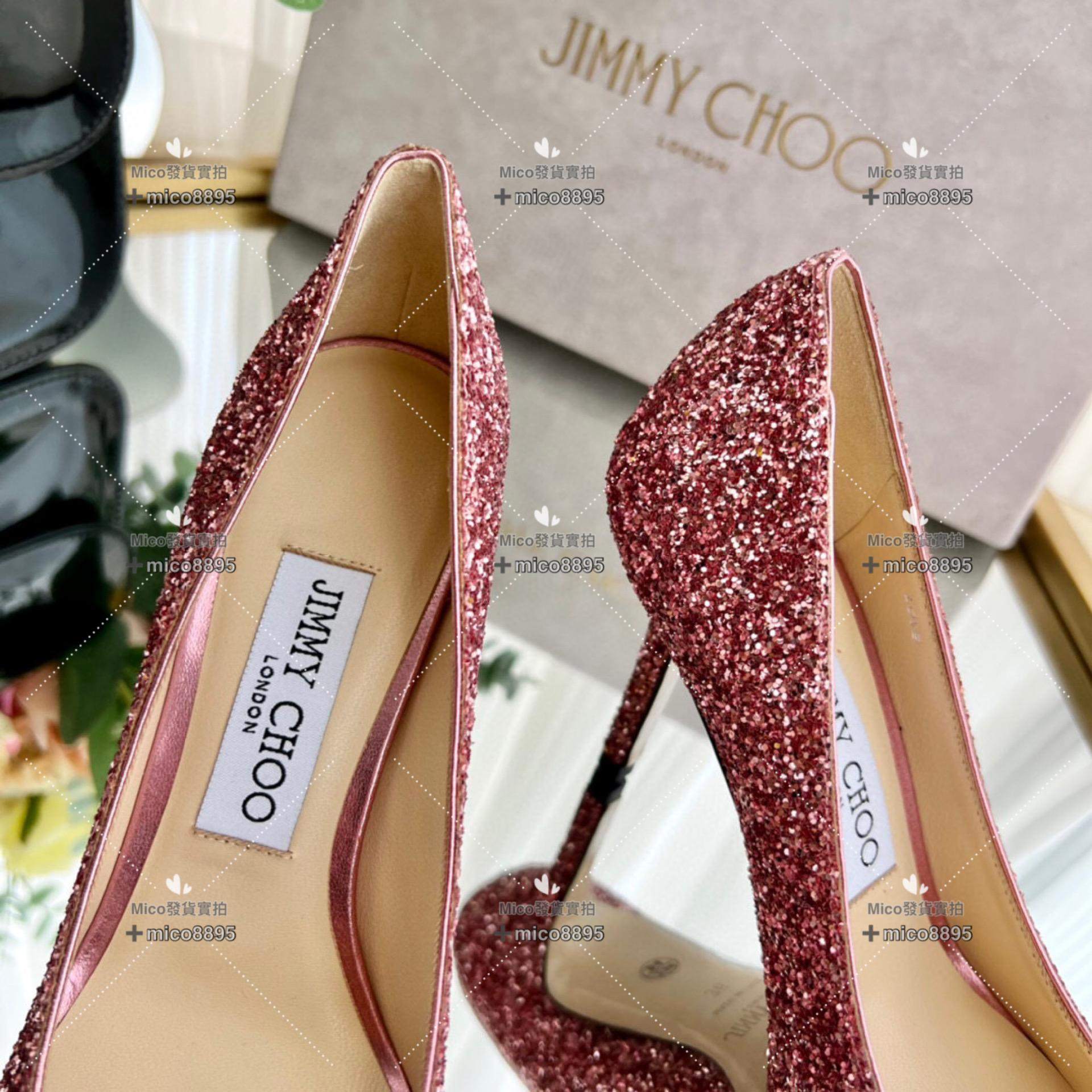 Jimmy Choo 漸層玫紅亮片經典款高跟鞋 婚鞋 35-40