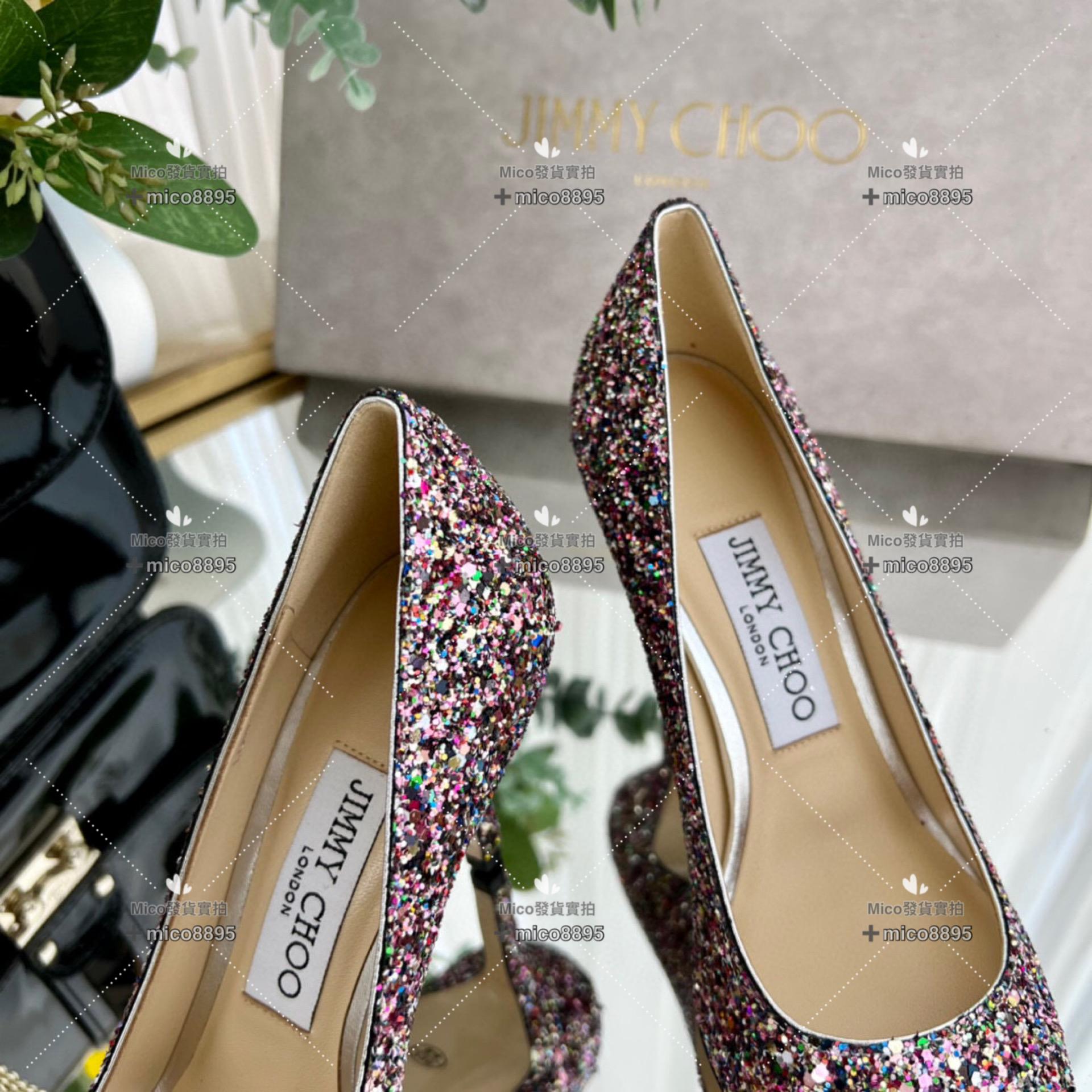 Jimmy Choo 黑彩亮片經典款高跟鞋 婚鞋 35-40