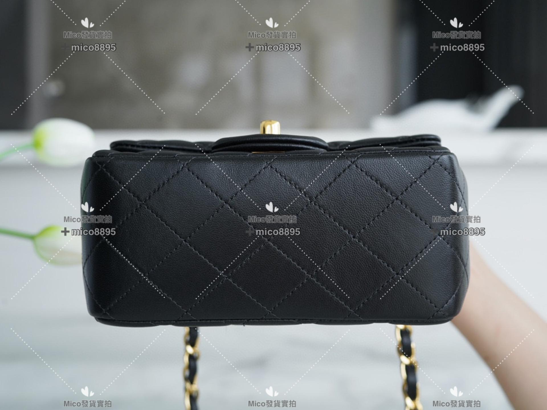 Chanel 𝗖𝗹𝗮𝘀𝘀𝗶𝗰 𝗙𝗹𝗮𝗽 |經典口蓋包 黑羊金 方胖子 18cm