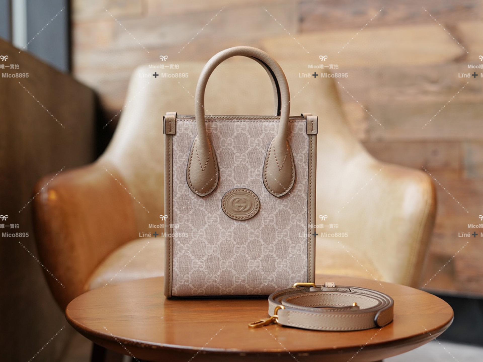 Gucci 𝐑𝐞𝐭𝐫𝐨 系列 經典老花 迷你托特包 16*20cm