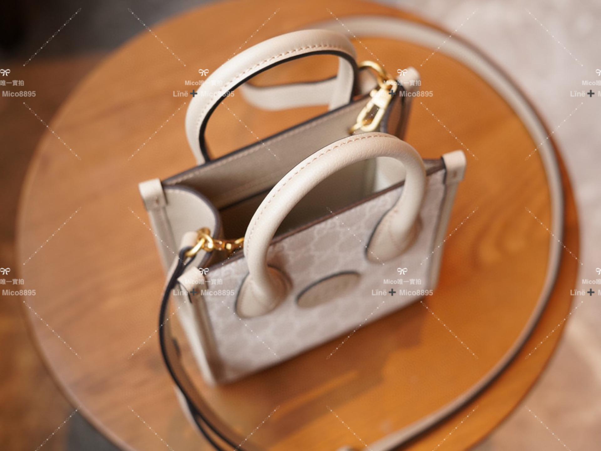 Gucci 𝐑𝐞𝐭𝐫𝐨 系列 經典老花 迷你托特包 16*20cm