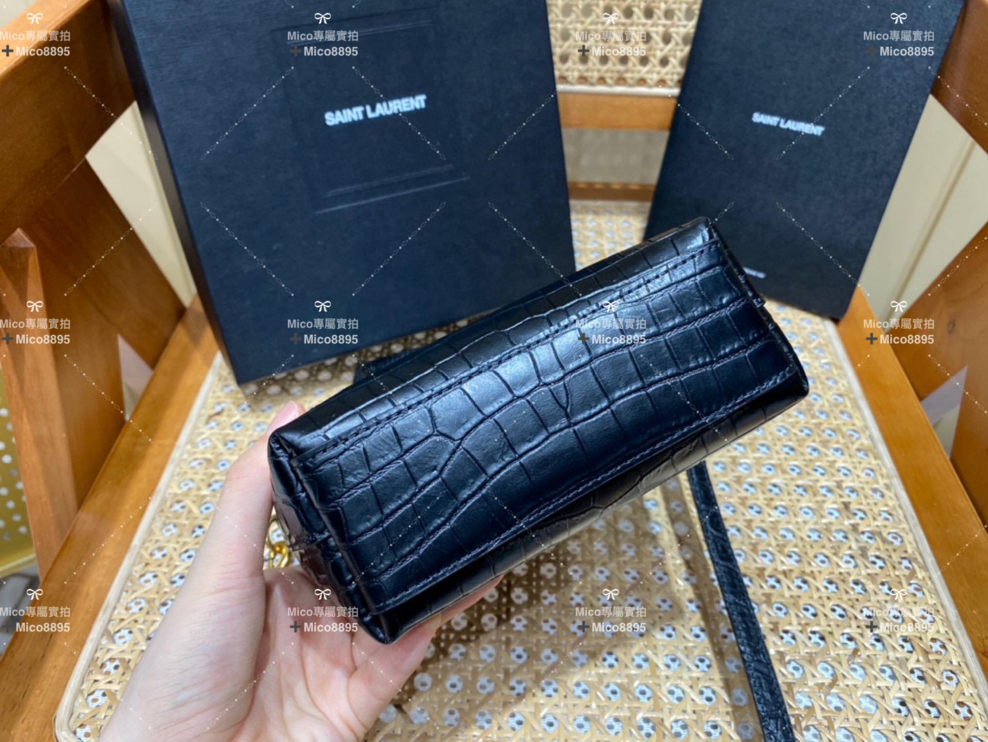 YSL 聖羅蘭▪️ 𝗠𝗶𝗻𝗶 𝗧𝗼𝘆 𝗦𝗵𝗼𝗽𝗽𝗶𝗻𝗴▪️鱷魚壓紋托特包 18cm