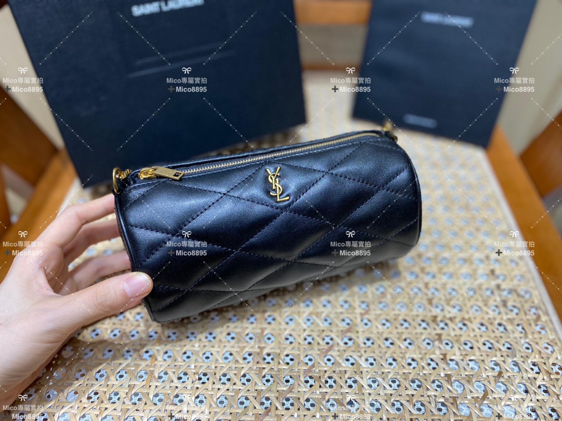 Saint Laurent 聖羅蘭 SADE 迷你圓管手袋 圓餅包 小羊皮 20cm