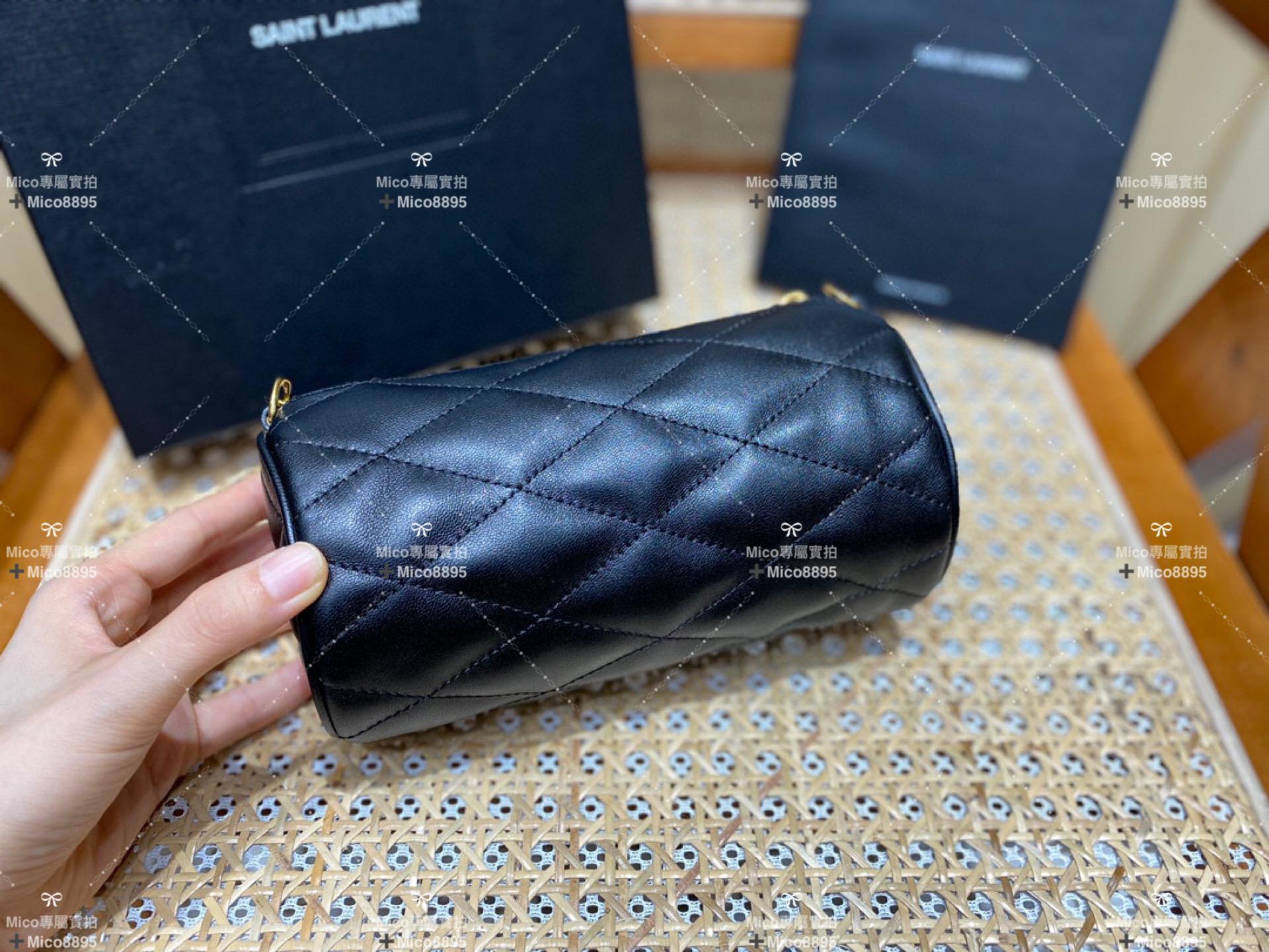 Saint Laurent 聖羅蘭 SADE 迷你圓管手袋 圓餅包 小羊皮 20cm