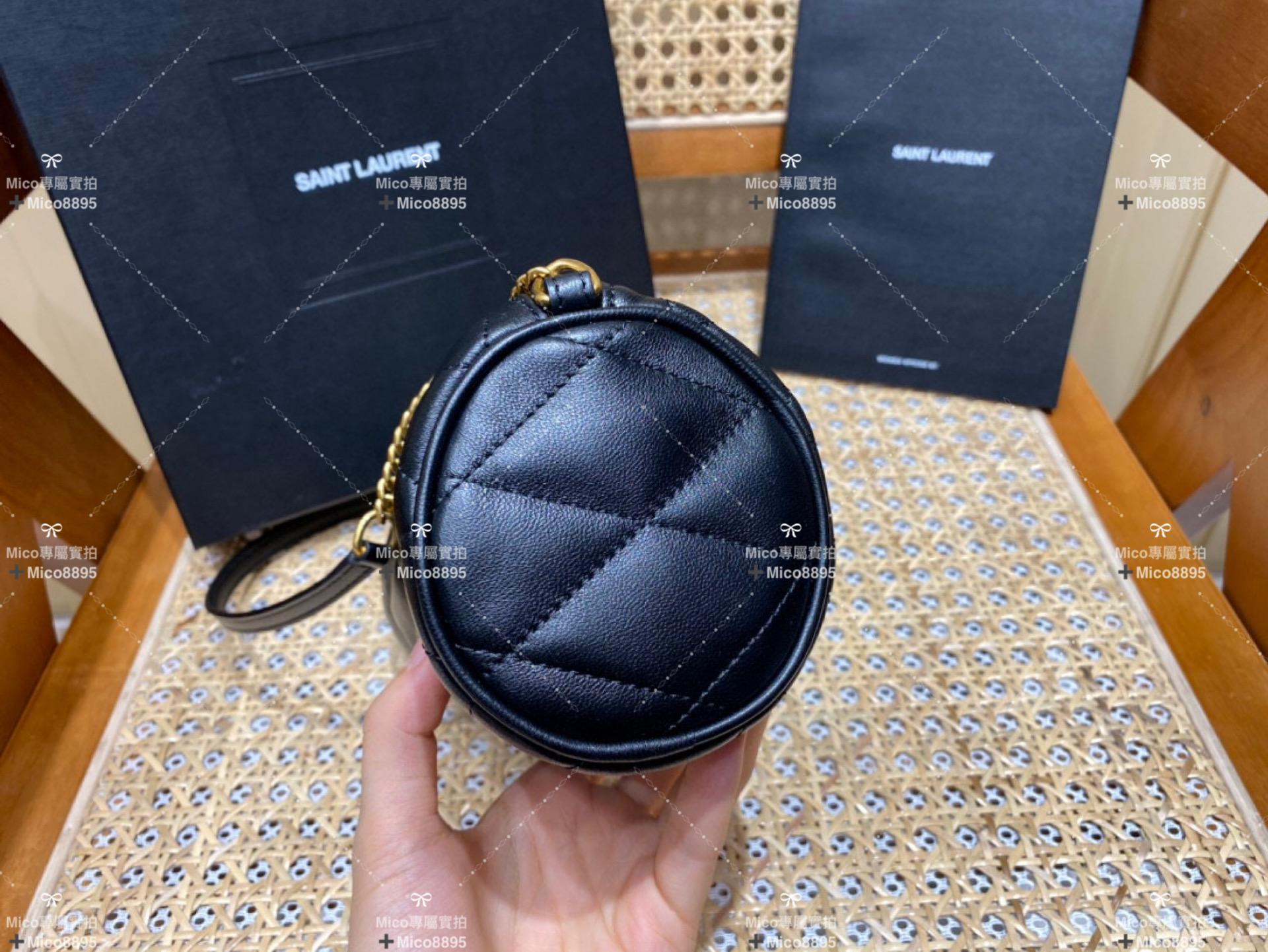 Saint Laurent 聖羅蘭 SADE 迷你圓管手袋 圓餅包 小羊皮 20cm