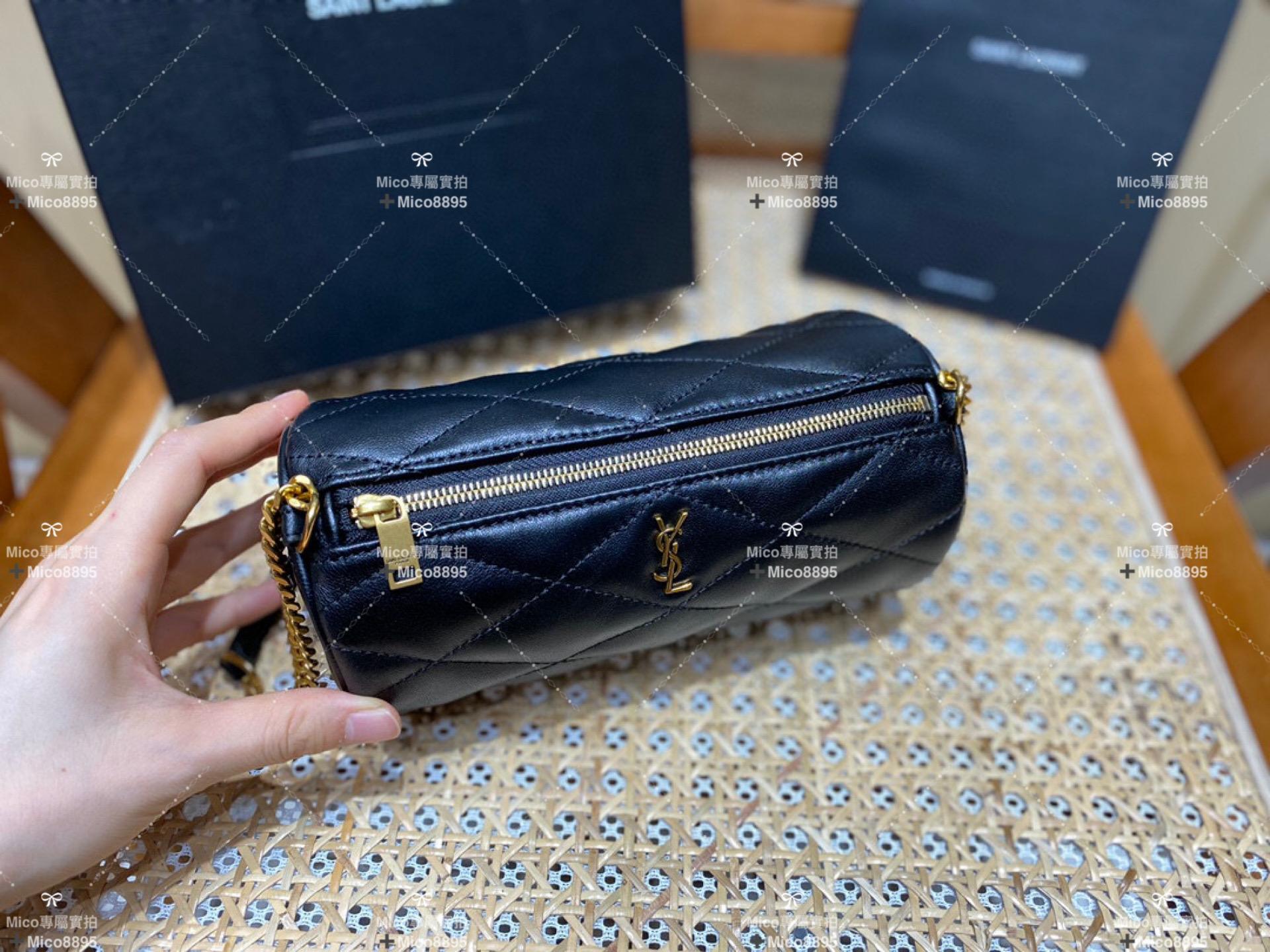 Saint Laurent 聖羅蘭 SADE 迷你圓管手袋 圓餅包 小羊皮 20cm