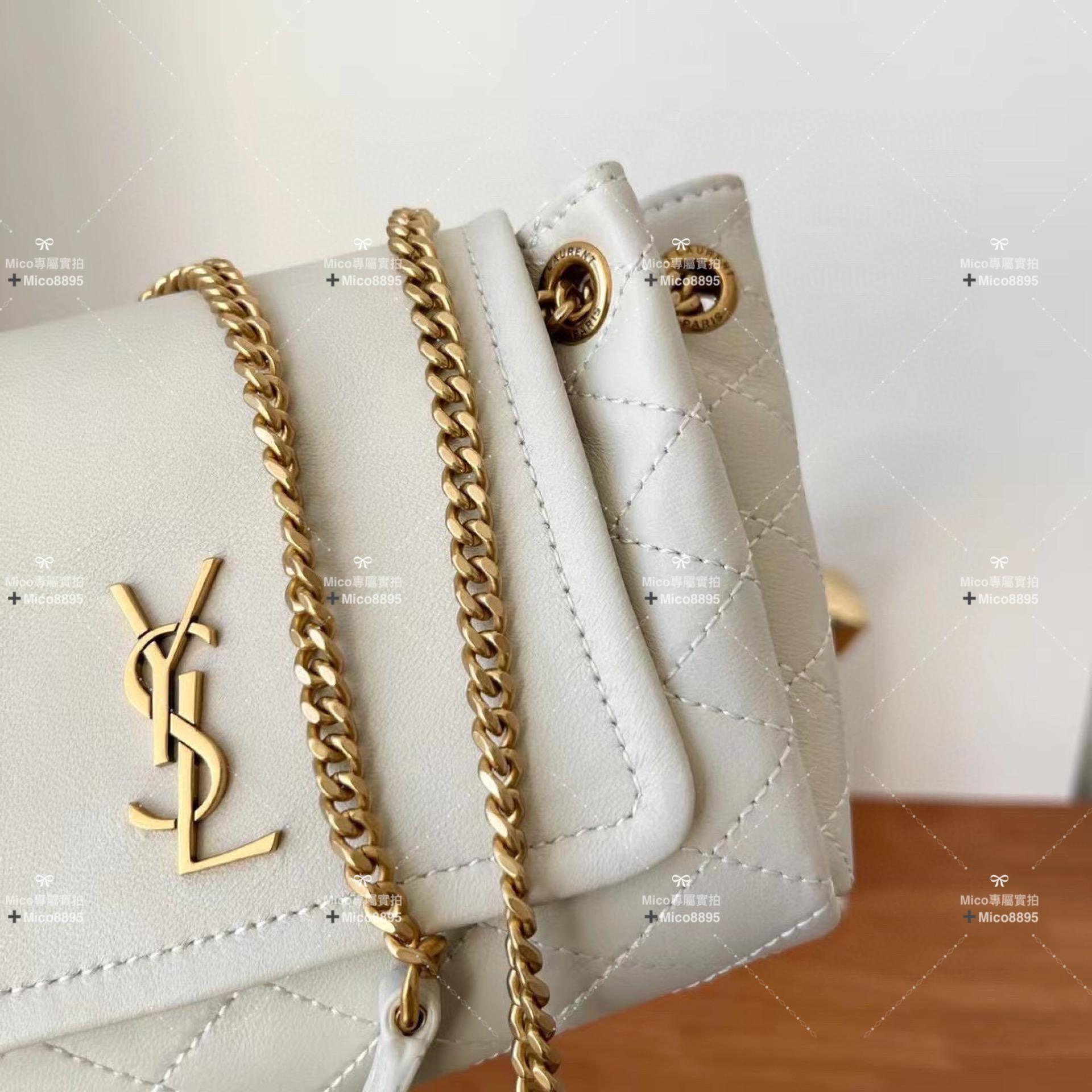 Saint Laurent 𝙈𝙊𝙉𝙊𝙂𝙍𝘼𝙈 𝙉𝙊𝙇𝙄𝙏𝘼 羊皮 迷你手袋 斜跨包 18cm