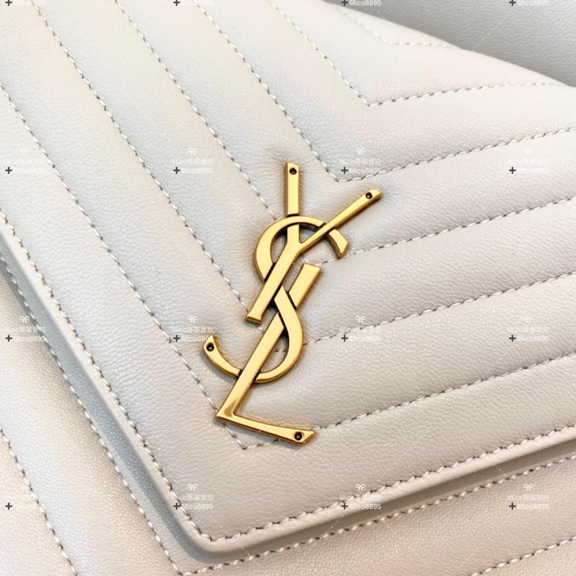 YSL 聖羅蘭  白色小羊皮 joe雙肩包/背包 22*29cm