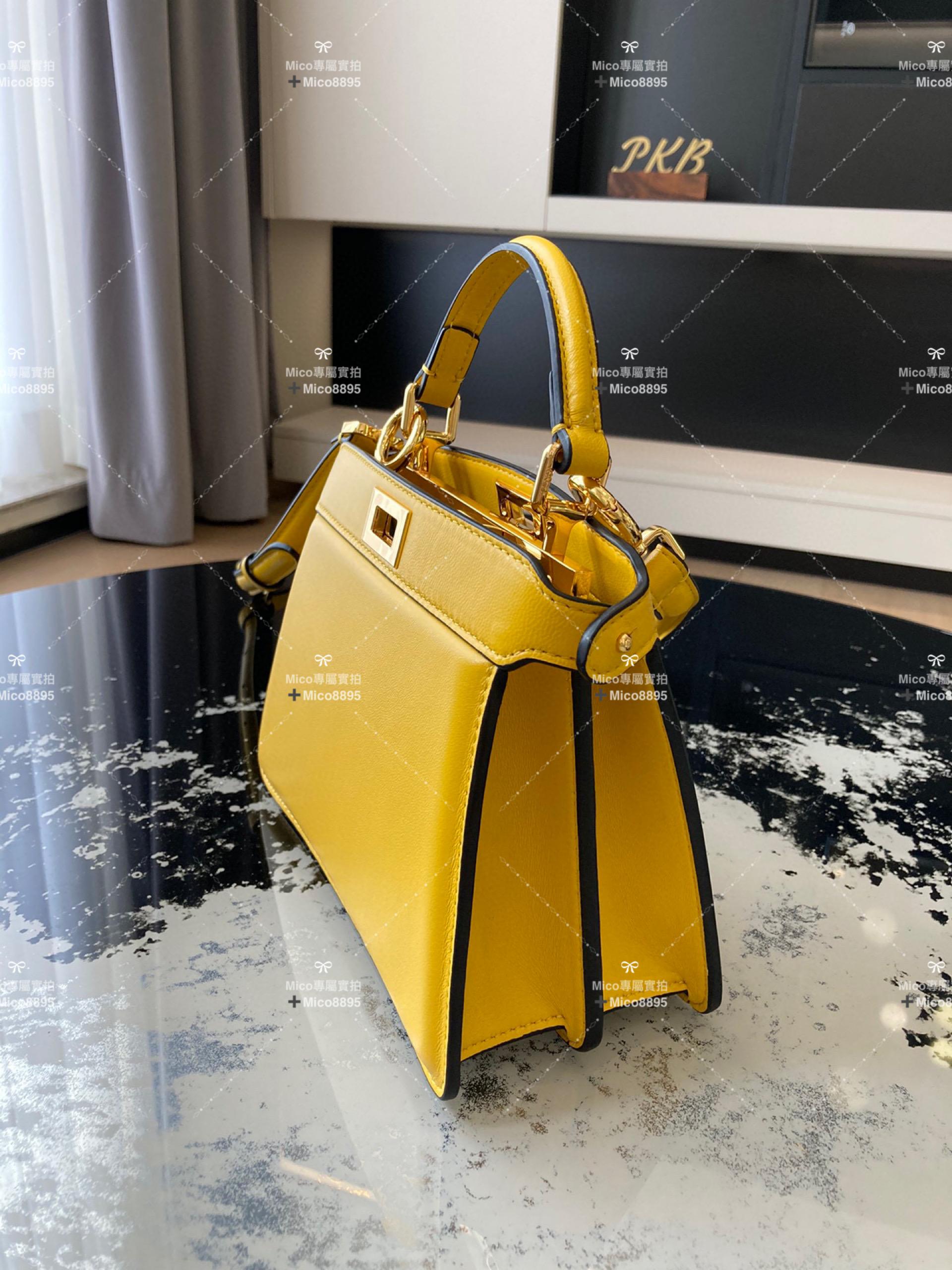Fendi 太陽黃 𝐩𝐞𝐞𝐤𝐚𝐛𝐨𝐨 𝐢𝐬𝐞𝐞𝐮小貓包 納帕羊皮 20cm