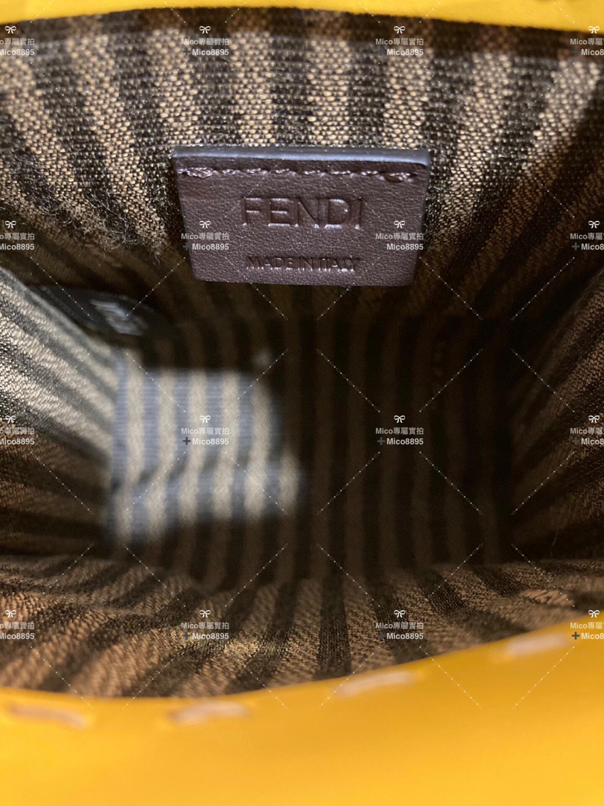 Fendi 迷你款式 黃色 玳瑁手柄 Sunshine手提包 斜跨包