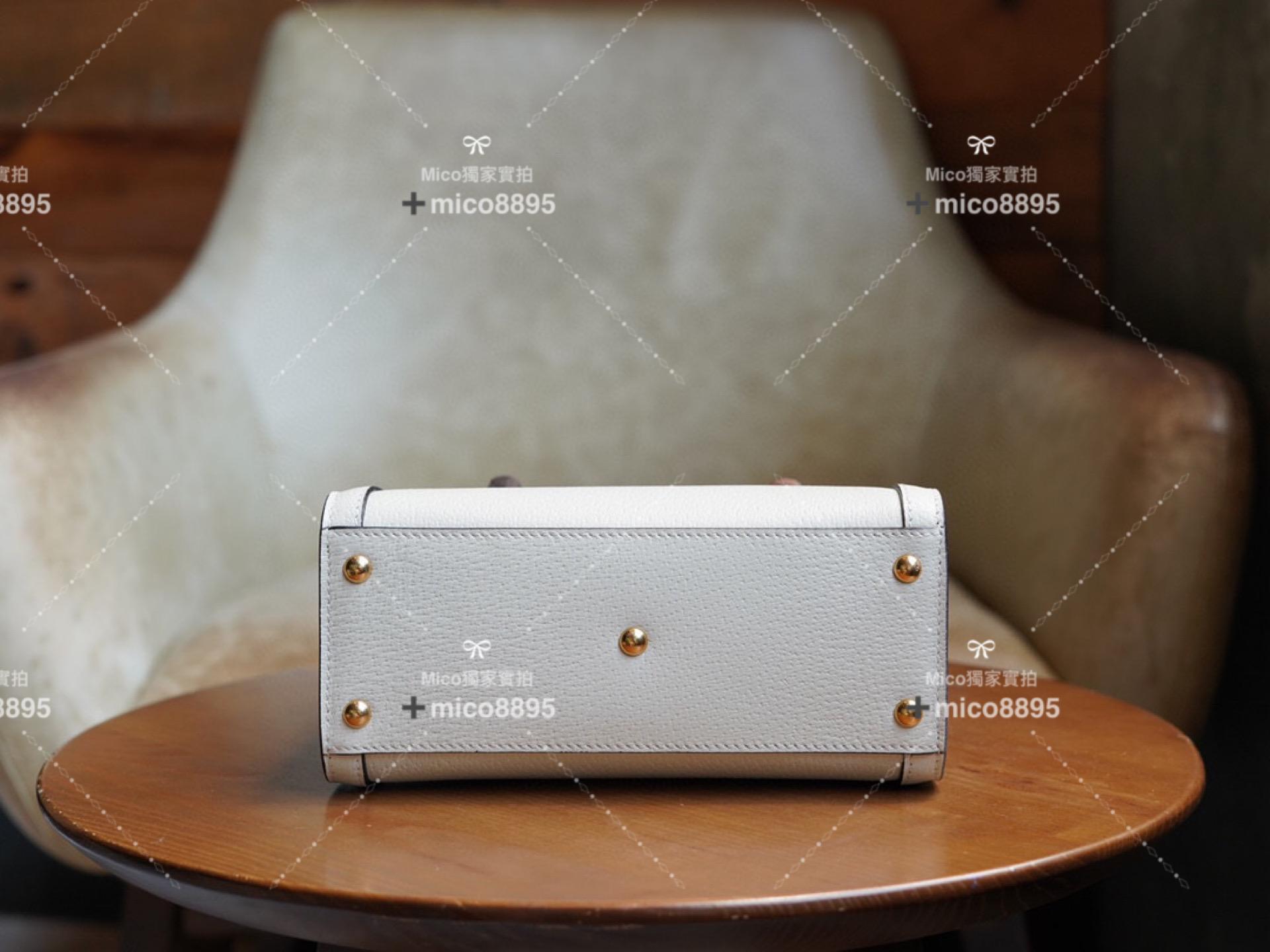 Gucci 𝐃𝐢𝐚𝐧𝐚竹節系列 （奶白色）迷你托特包 手提包👜 20cm