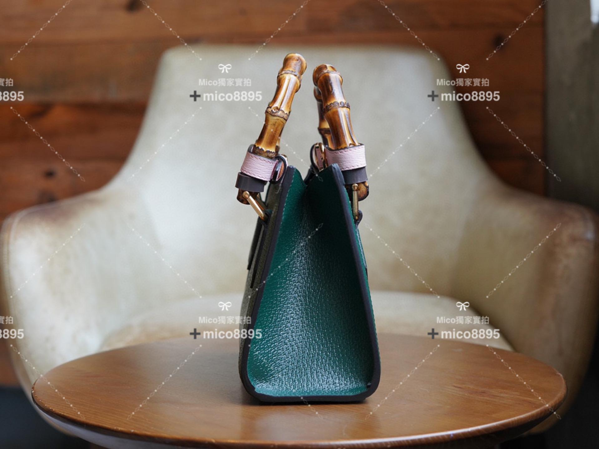 Gucci 𝐃𝐢𝐚𝐧𝐚竹節系列 （英國綠）迷你托特包 手提包👜 20cm