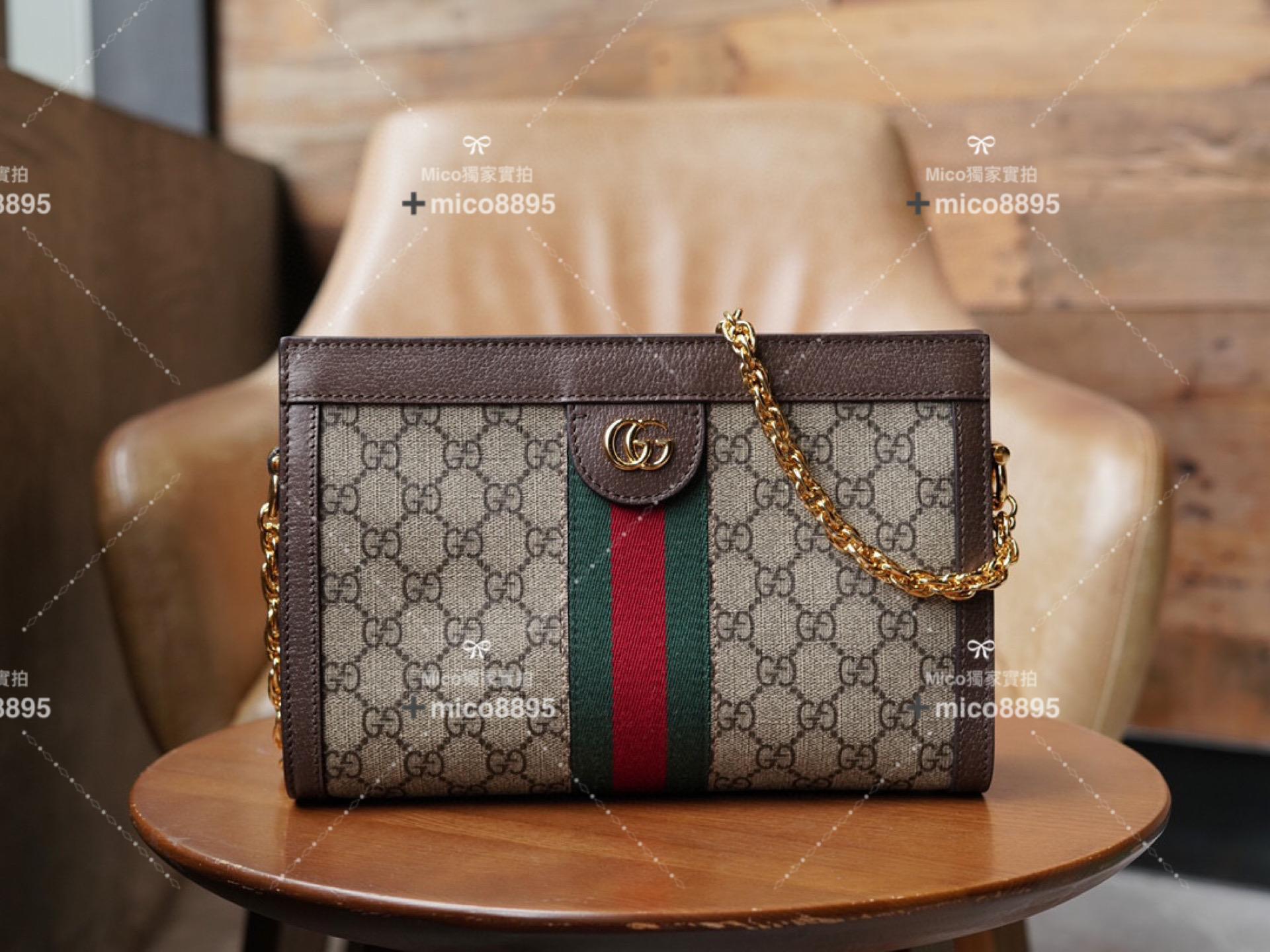 Gucci 經典𝐎𝐩𝐡𝐢𝐝𝐢𝐚系列 小號信封包 經典帆布 26cm