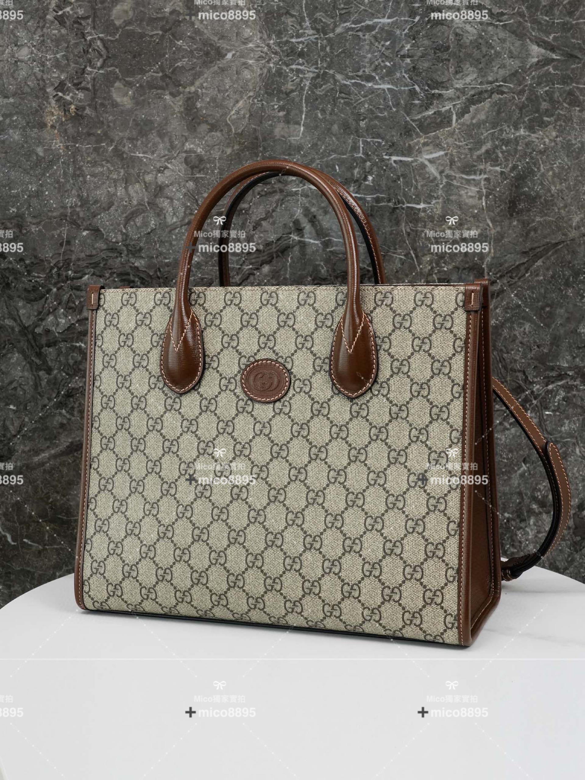 Gucci （棕色）𝐆𝐆 𝐑𝐞𝐭𝐫𝐨 系列 小號托特包/公事包 31cm