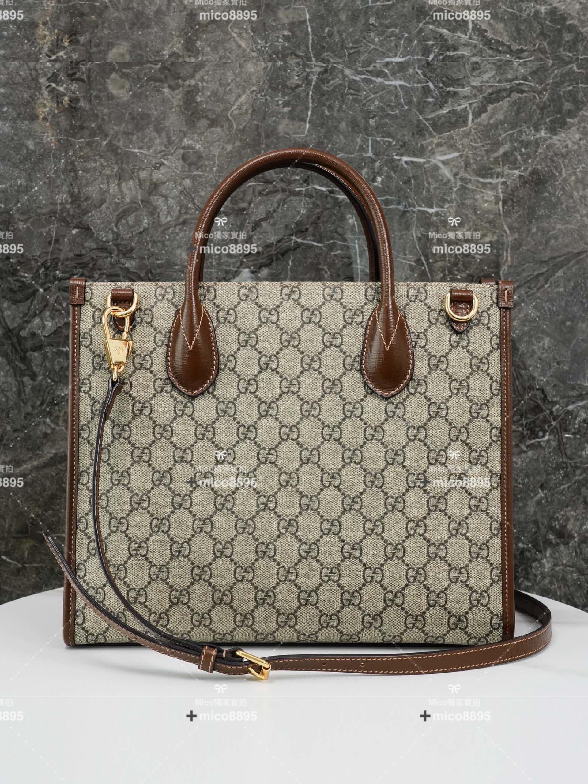 Gucci （棕色）𝐆𝐆 𝐑𝐞𝐭𝐫𝐨 系列 小號托特包/公事包 31cm