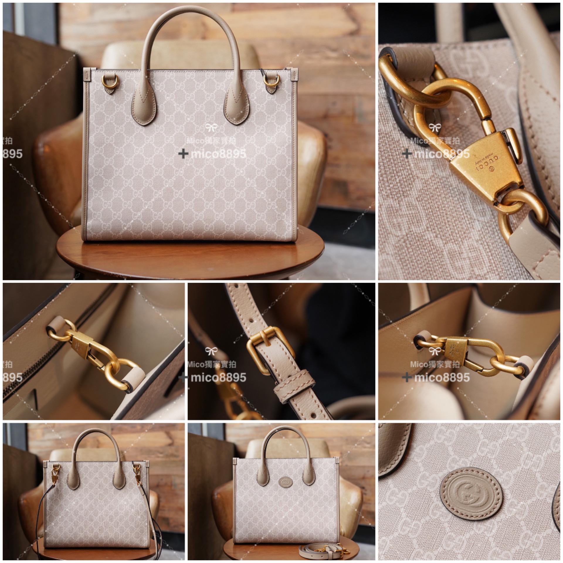 Gucci （燕麥色）𝐆𝐆 𝐑𝐞𝐭𝐫𝐨 系列 小號托特包/公事包 31cm