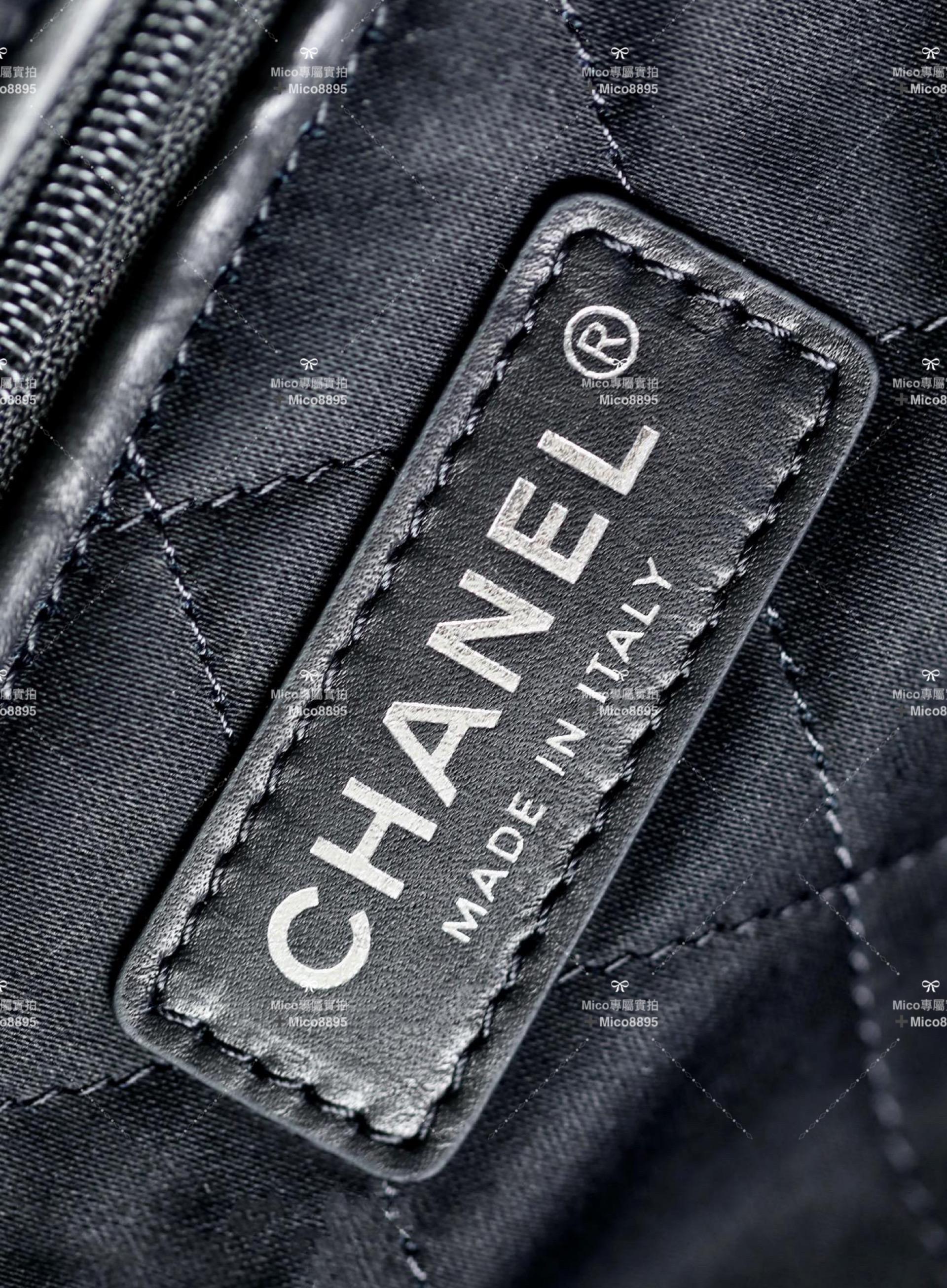 Chanel 22Bag 黑色牛皮/銀釦 購物袋/肩背包 中號 尺寸：𝟹𝟿*𝟺𝟸*𝟾 𝚌𝚖