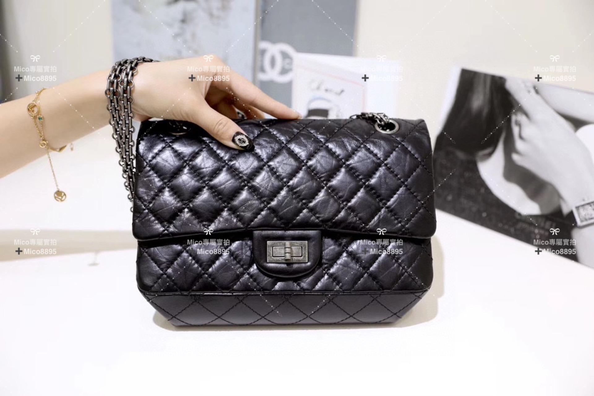 Chanel 𝟐.𝟓𝟓復刻 🜲 中號 經典系列 黑色復古銀 24cm