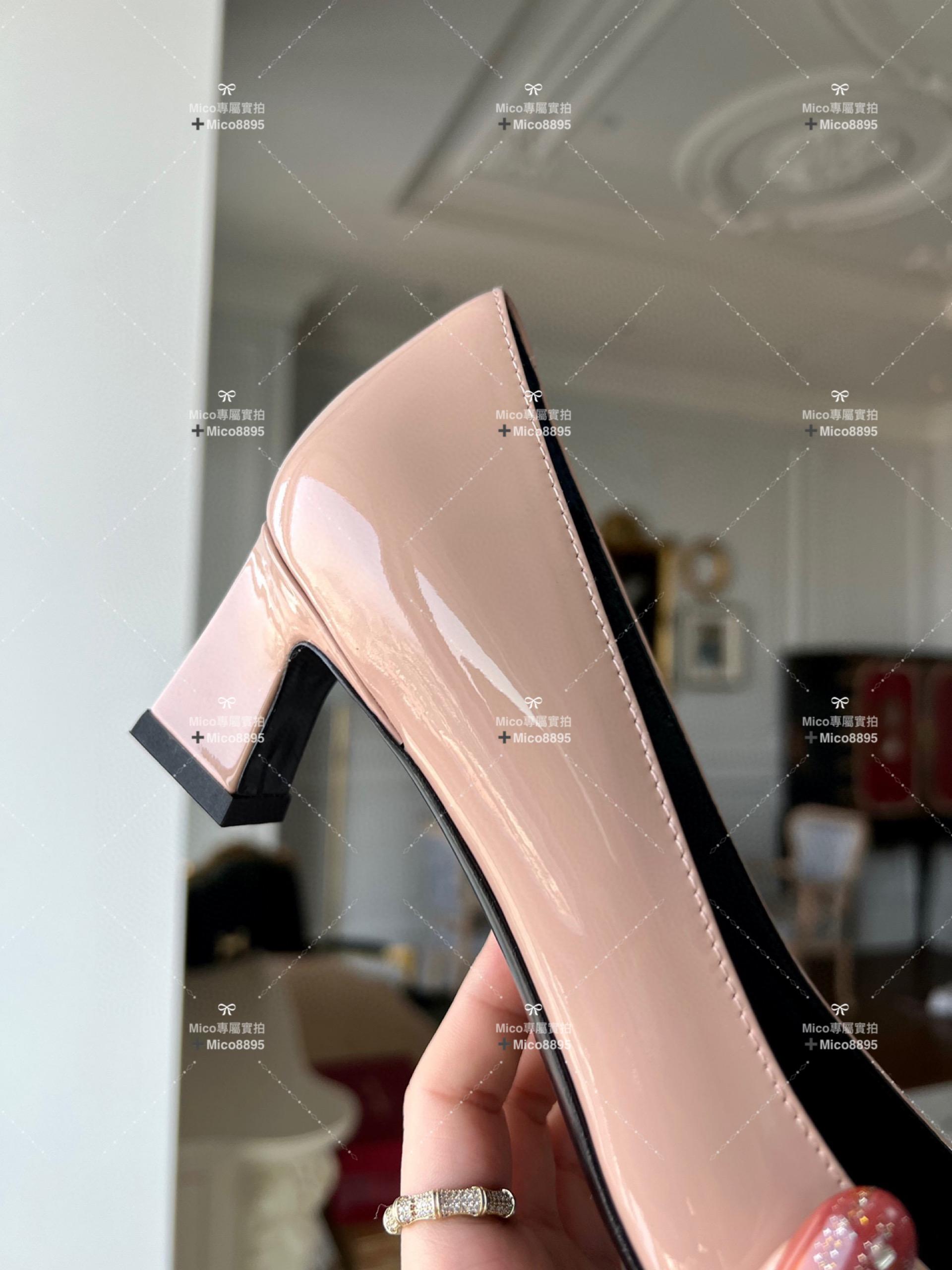 Roger vivier 裸色/經典款中跟 喇叭跟 漆皮高跟鞋 跟高4.5cm 碼數35-39