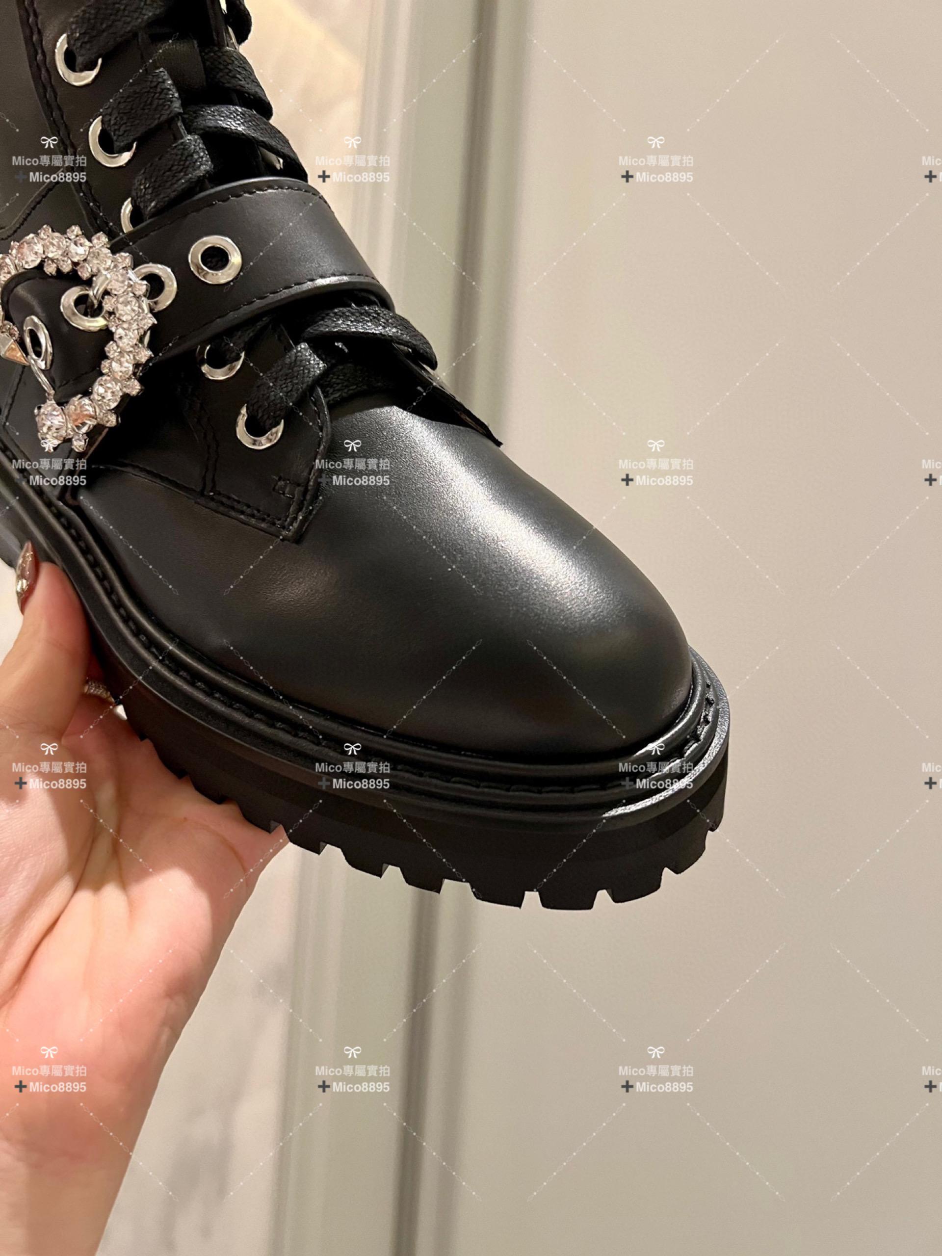 JIMMY Choo CORA 水鑽系列平底軍靴 35-39碼