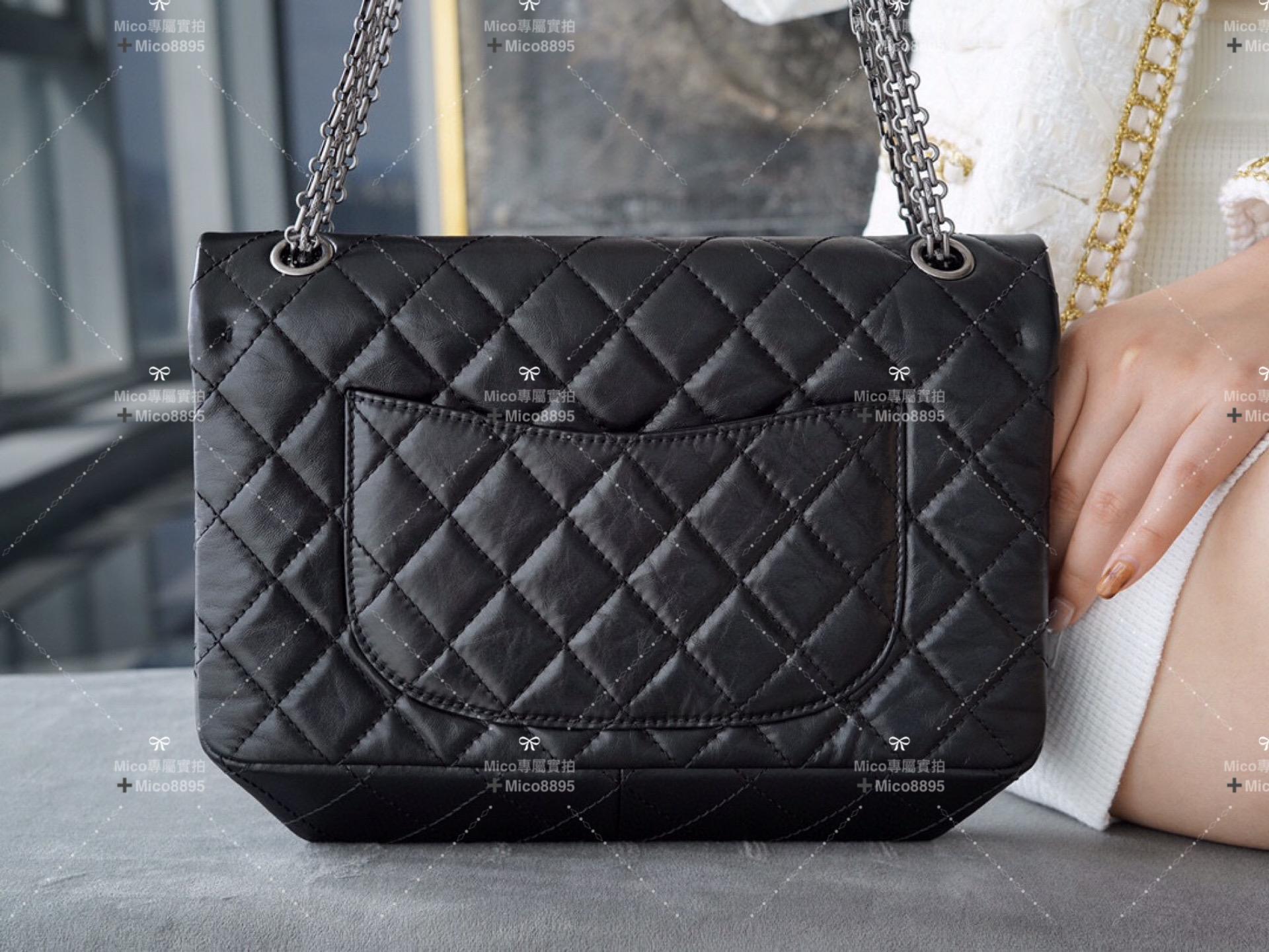 CHANEL 復刻2.55大號 黑銀🖤 28cm 胎牛皮