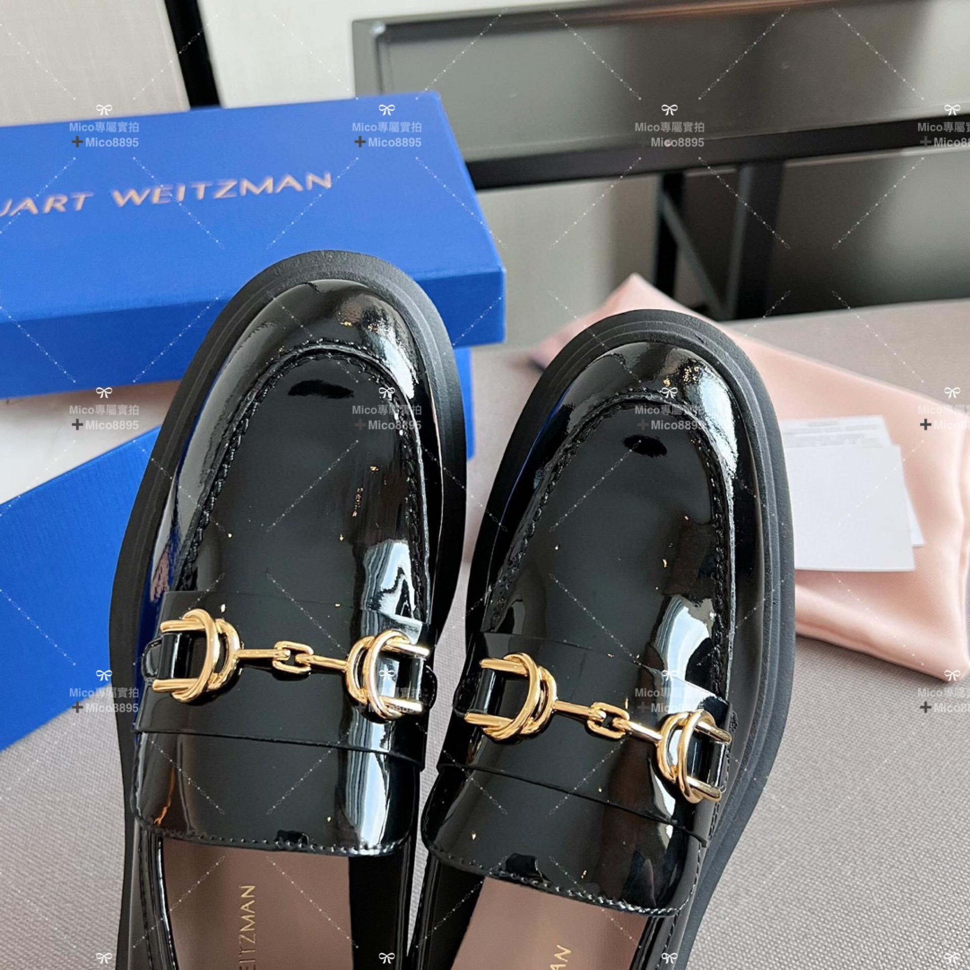 Stuart Weitzman 漆皮厚底樂福鞋 底厚5cm 35-39