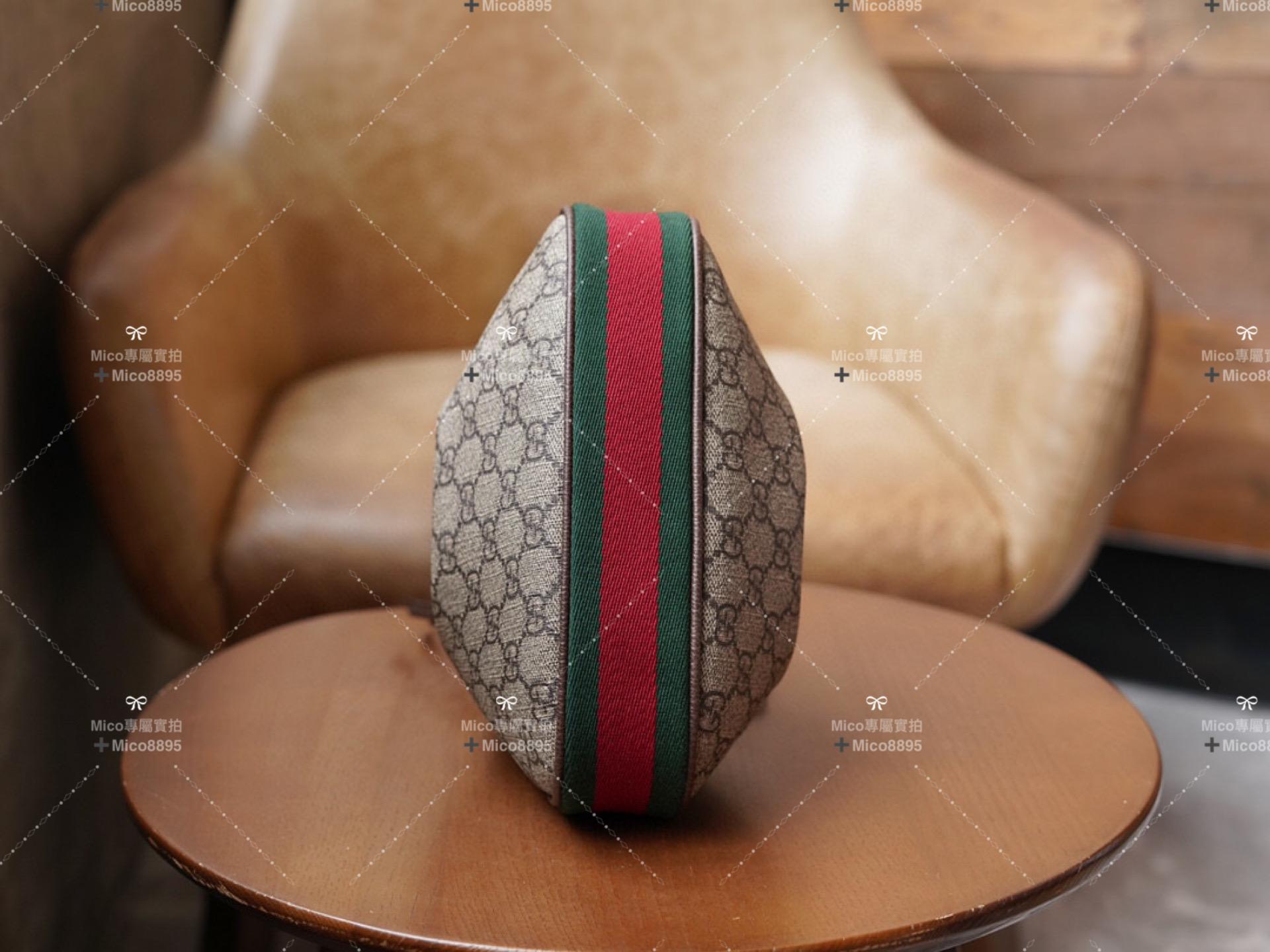 GUCCI Attache系列 帆布老花 月亮包 可手提/肩背 尺寸：23*22*5cm