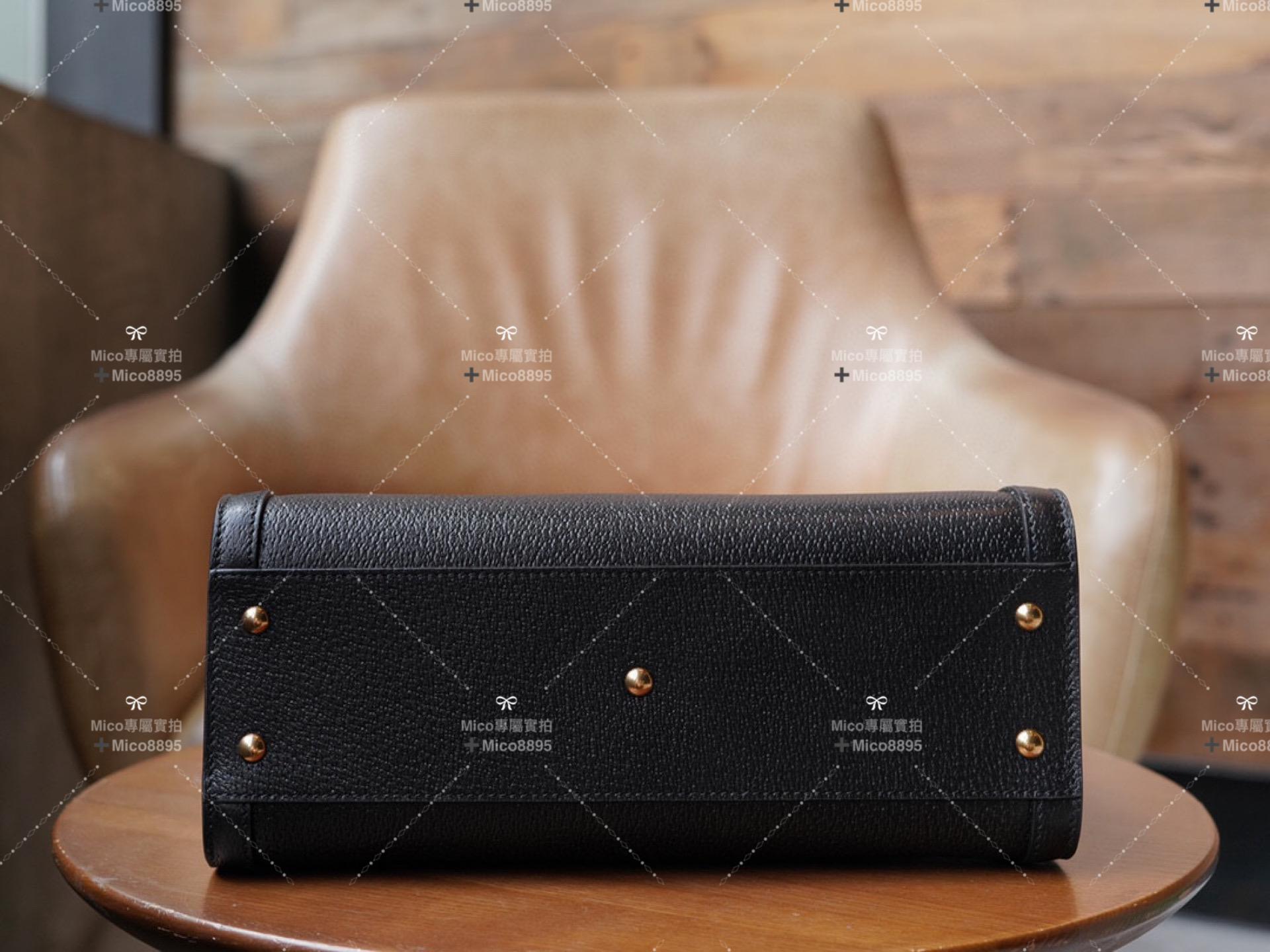 GUCCI  黑色 Diana系列 竹節手提包 小號 27cm