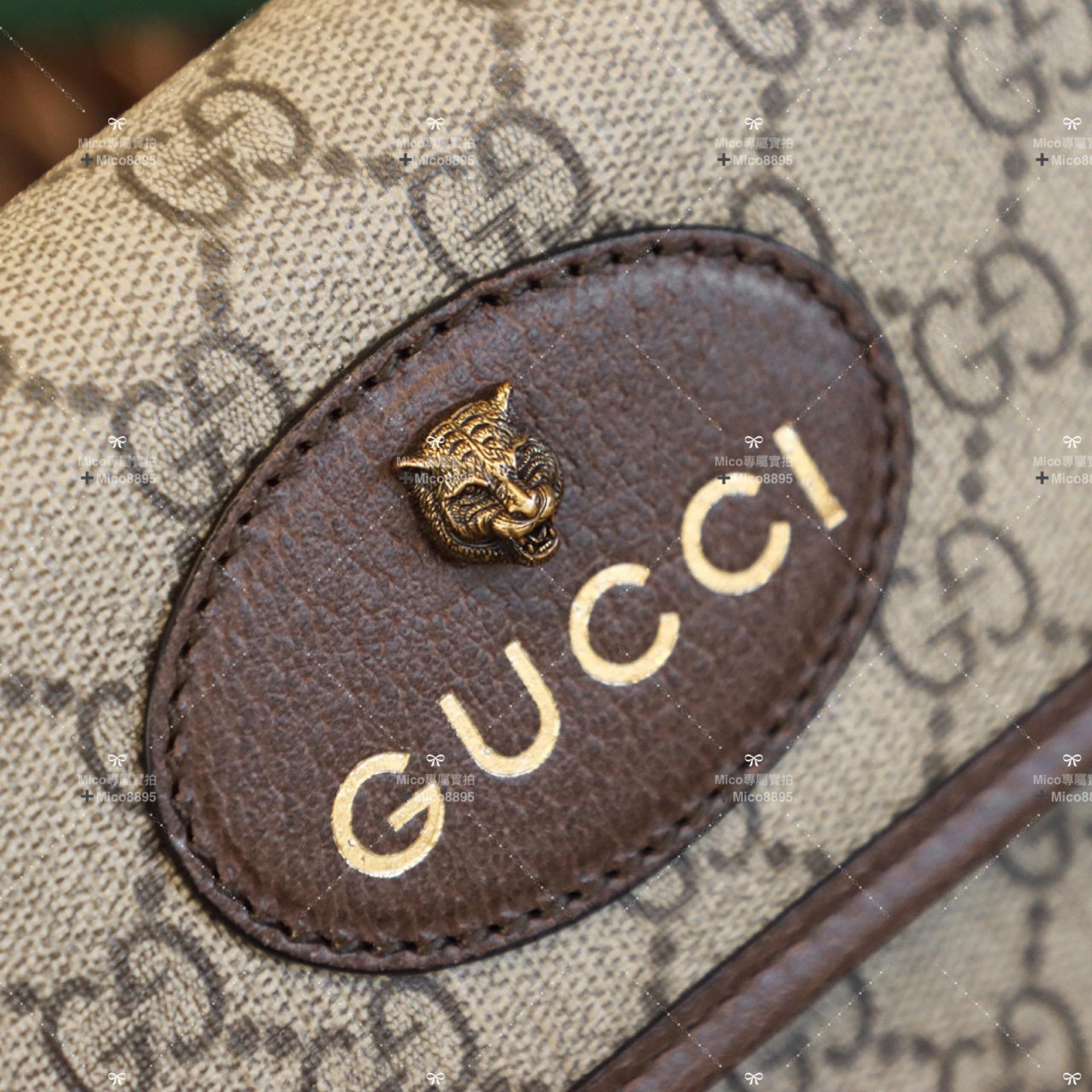 GUCCI Supreme老花帆布虎頭腰包/胸包 經典款