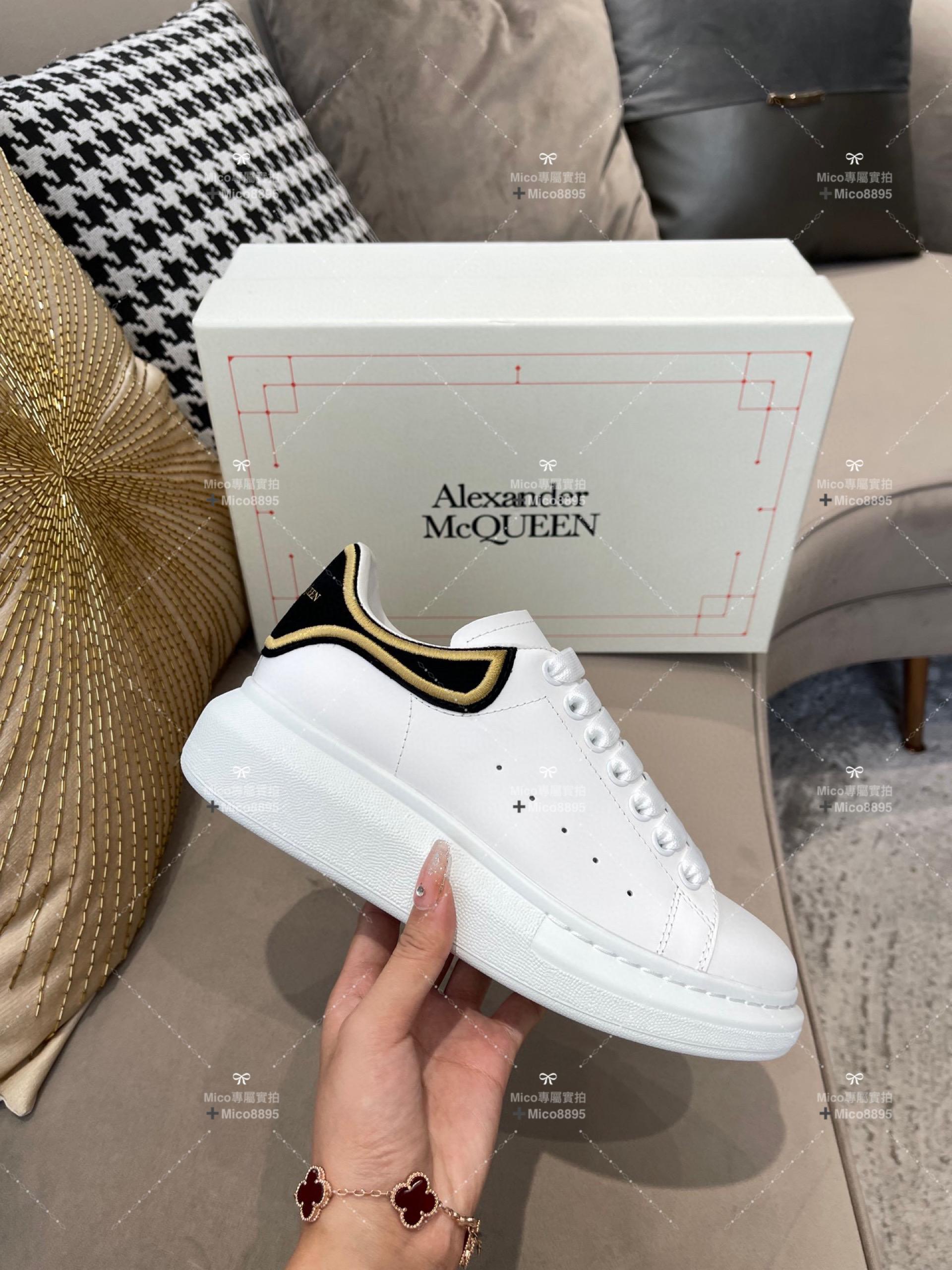 電繡黑尾 Alexander McQueen·亞歷山大麥昆 麥坤小白鞋 情侶鞋 尺碼：34-40