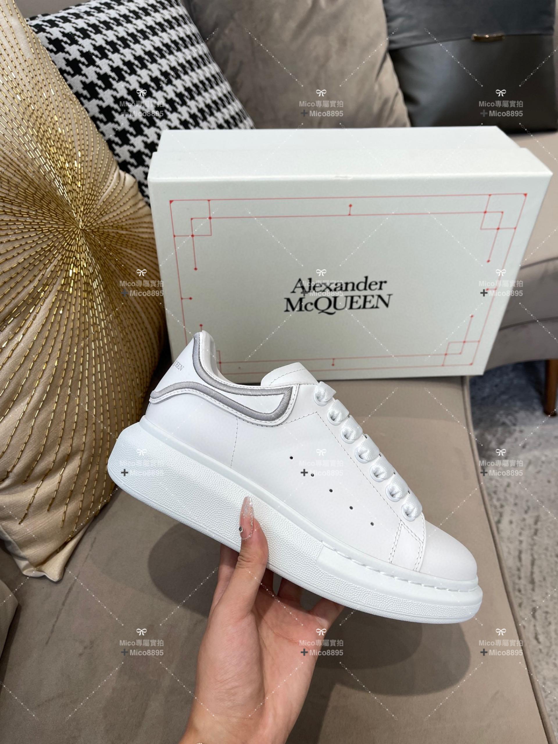 電繡白尾 Alexander McQueen·亞歷山大麥昆 麥坤小白鞋 情侶鞋 尺碼：34-40