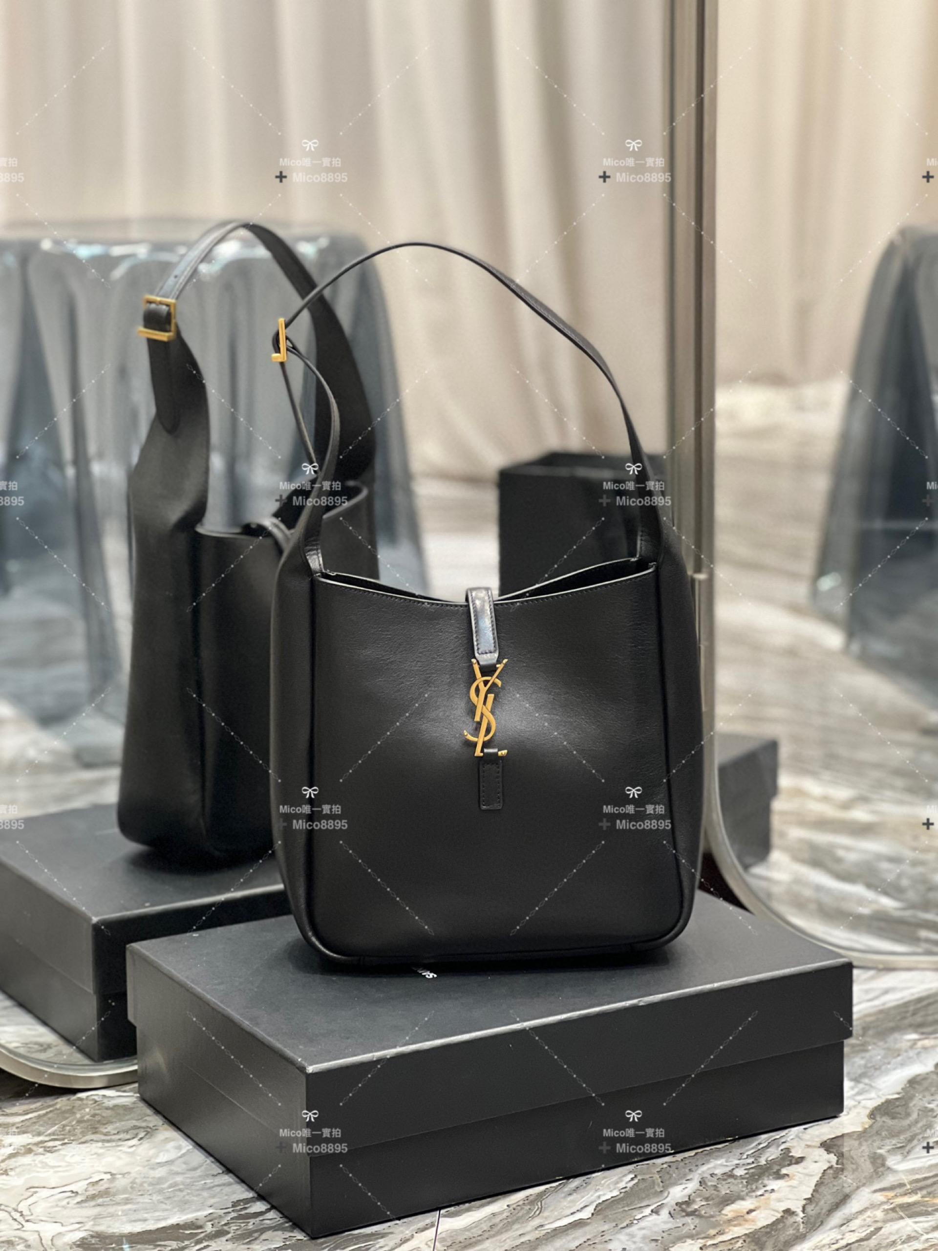 YSL 聖羅蘭 復古牛皮 LE 5A7腋下包 黑色 24cm