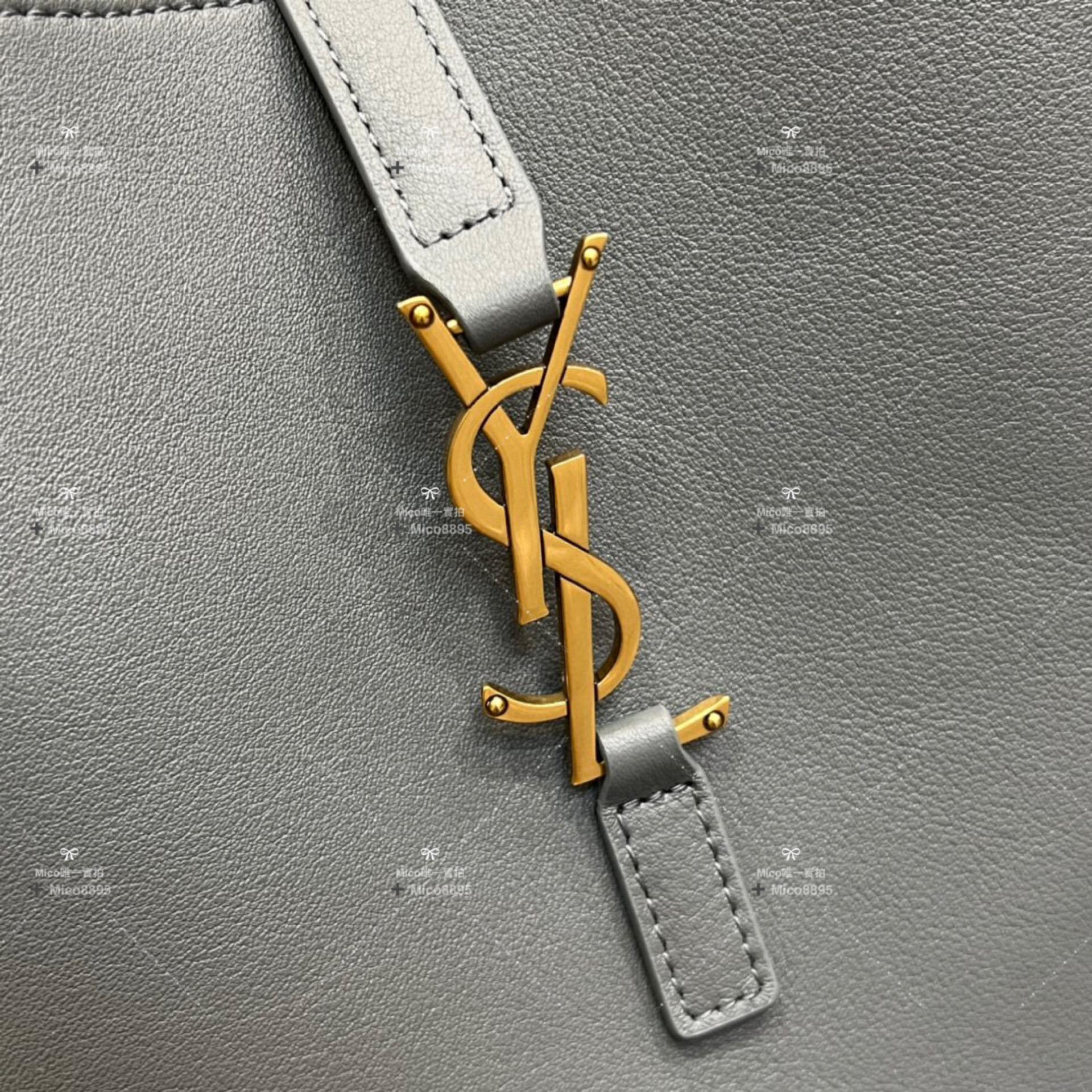 YSL 聖羅蘭 岩石灰 復古牛皮 LE 5A7腋下包 黑色 24cm