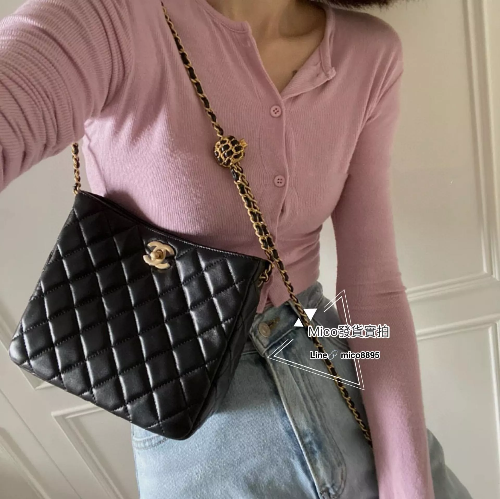 Chanel 22s 金球系列 編織金球Hobo嬉皮包 黑色〰️ 19cm