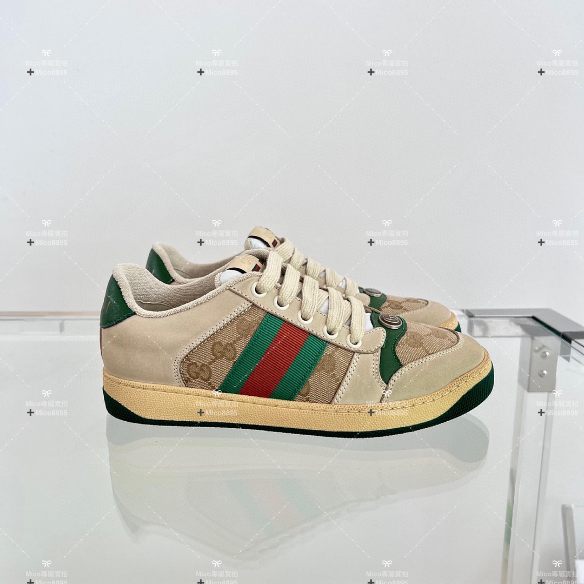 GUCCI 經典顏色 做舊復古風格休閒鞋 小髒鞋 35-40