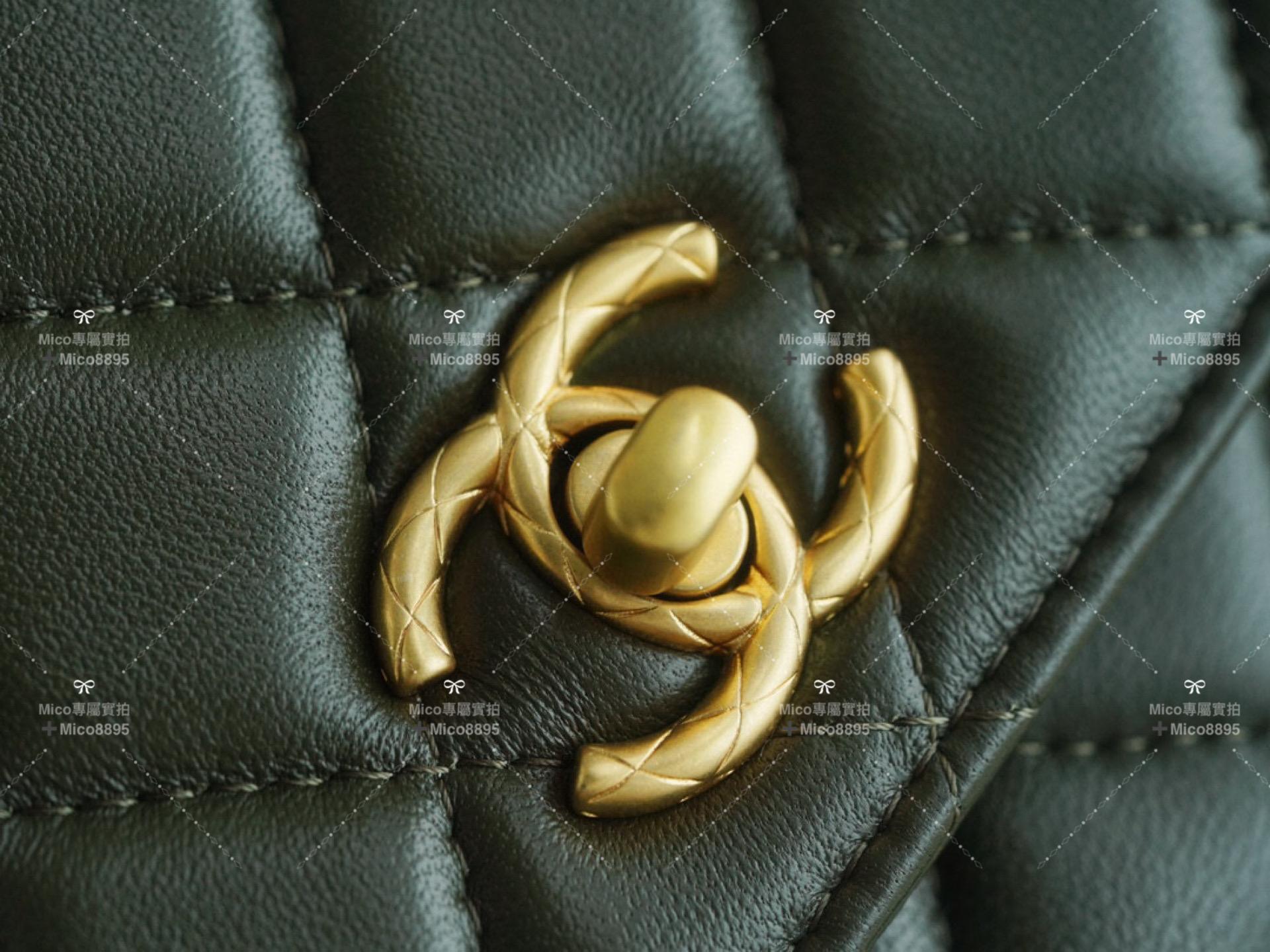 Chanel 古巴綠 22K系列 小金柱 調節扣woc